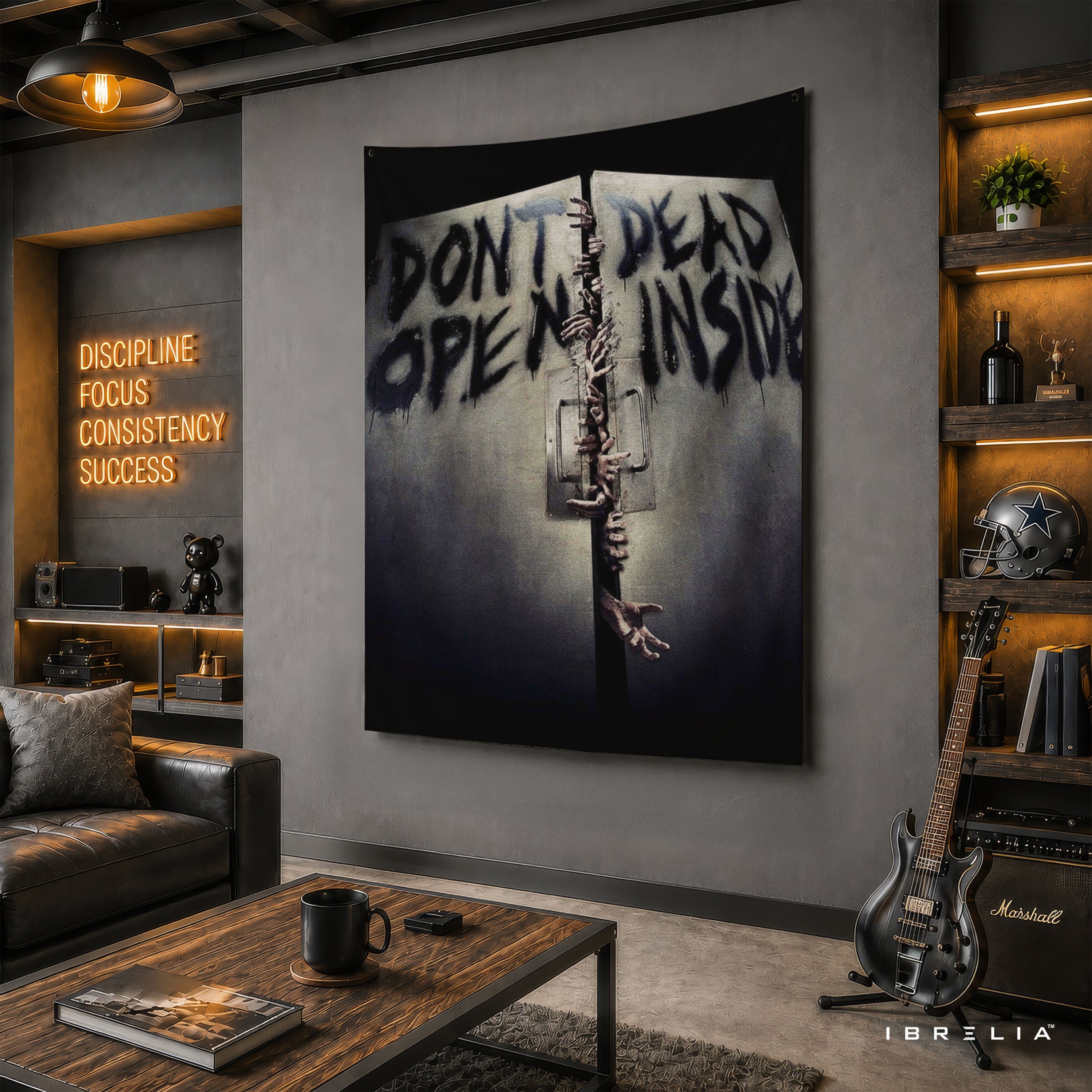 Don't Open Dead Inside The Walking Dead Wall Tapestry | Premium Heavyweight Jute Fabric Wall Hanging