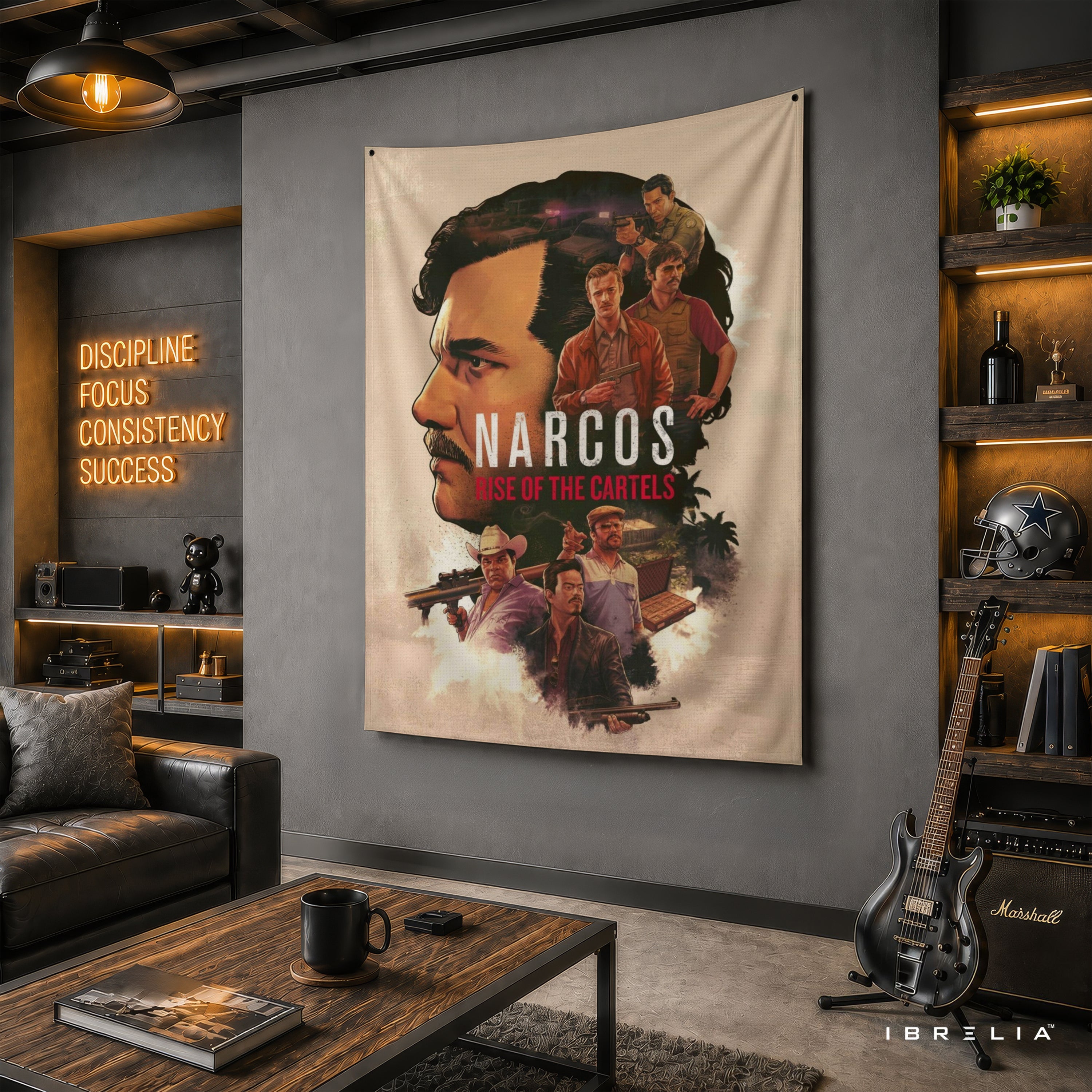 Narcos Rise of the Cartels Wall Tapestry | Premium Heavyweight Jute Fabric Wall Hanging