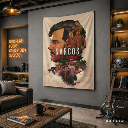 Narcos Rise of the Cartels Wall Tapestry | Premium Heavyweight Jute Fabric Wall Hanging