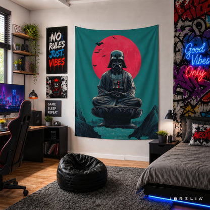 Darth Vader Zen Meditation Wall Tapestry – Star Wars Minimalist Sci-Fi Wall Hanging