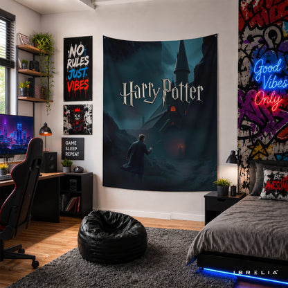 Harry Potter Hogwarts Castle Night Wall Tapestry – Premium Fantasy Wall Hanging & Home Decor in Pakistan