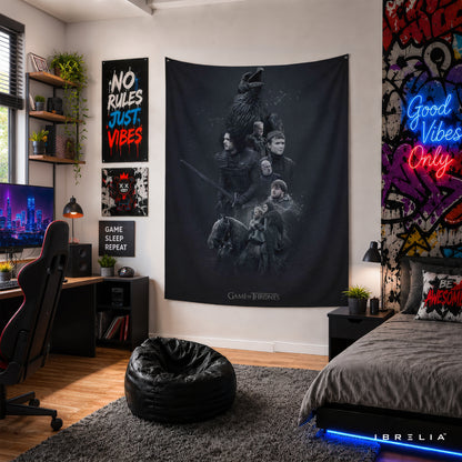 Night's Watch Game of Thrones Wall Tapestry | Premium Heavyweight Jute Fabric Wall Hanging