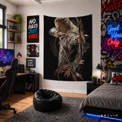 The Lord of the Rings Legolas Archer Wall Tapestry – Elven Warrior Fantasy Wall Hanging