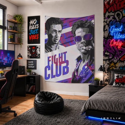 Fight Club Pop Art Character Wall Tapestry – Cult Classic Movie Inspired Wall Hanging