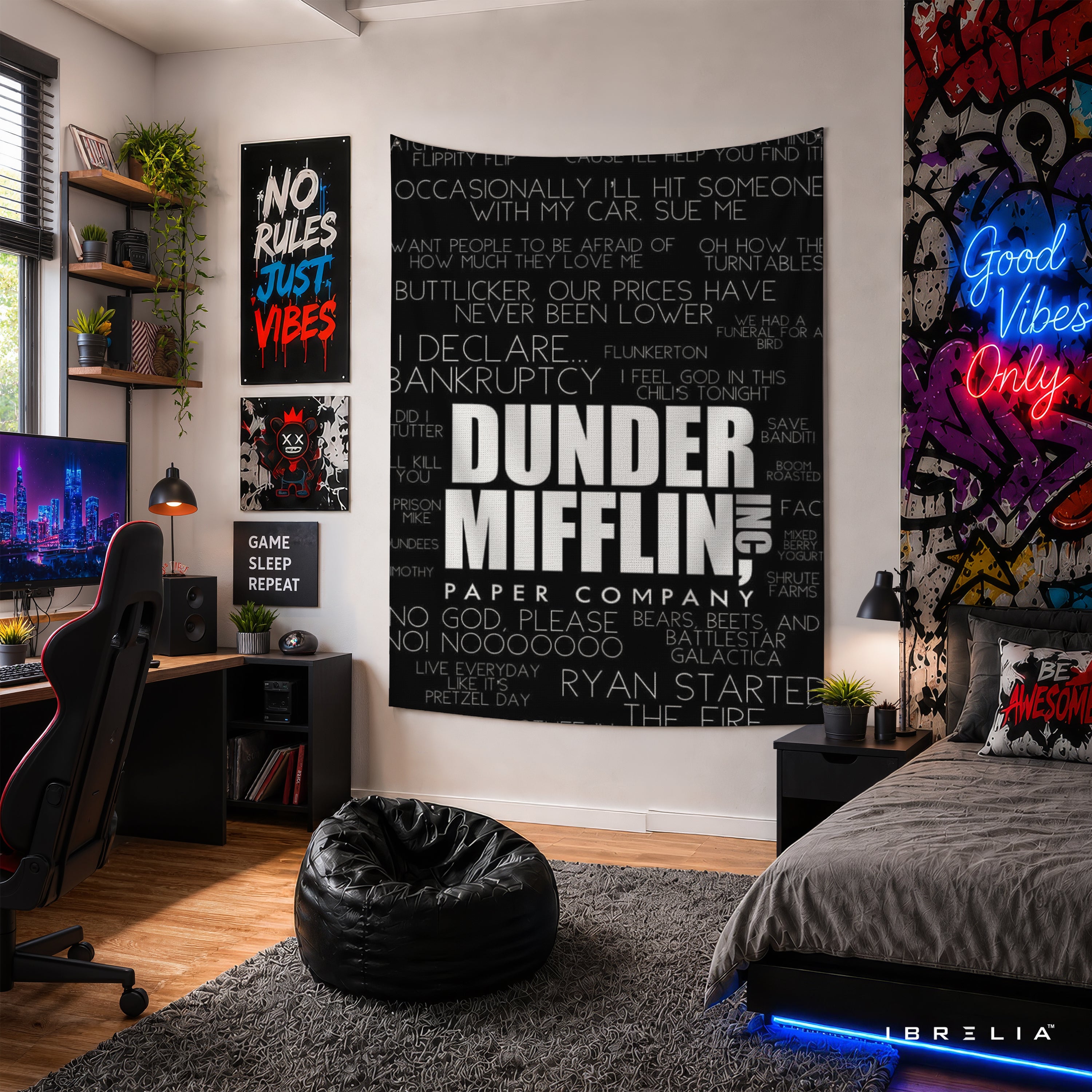 Dunder Mifflin Quotes Wall Tapestry | Premium Heavyweight Jute Fabric Wall Hanging