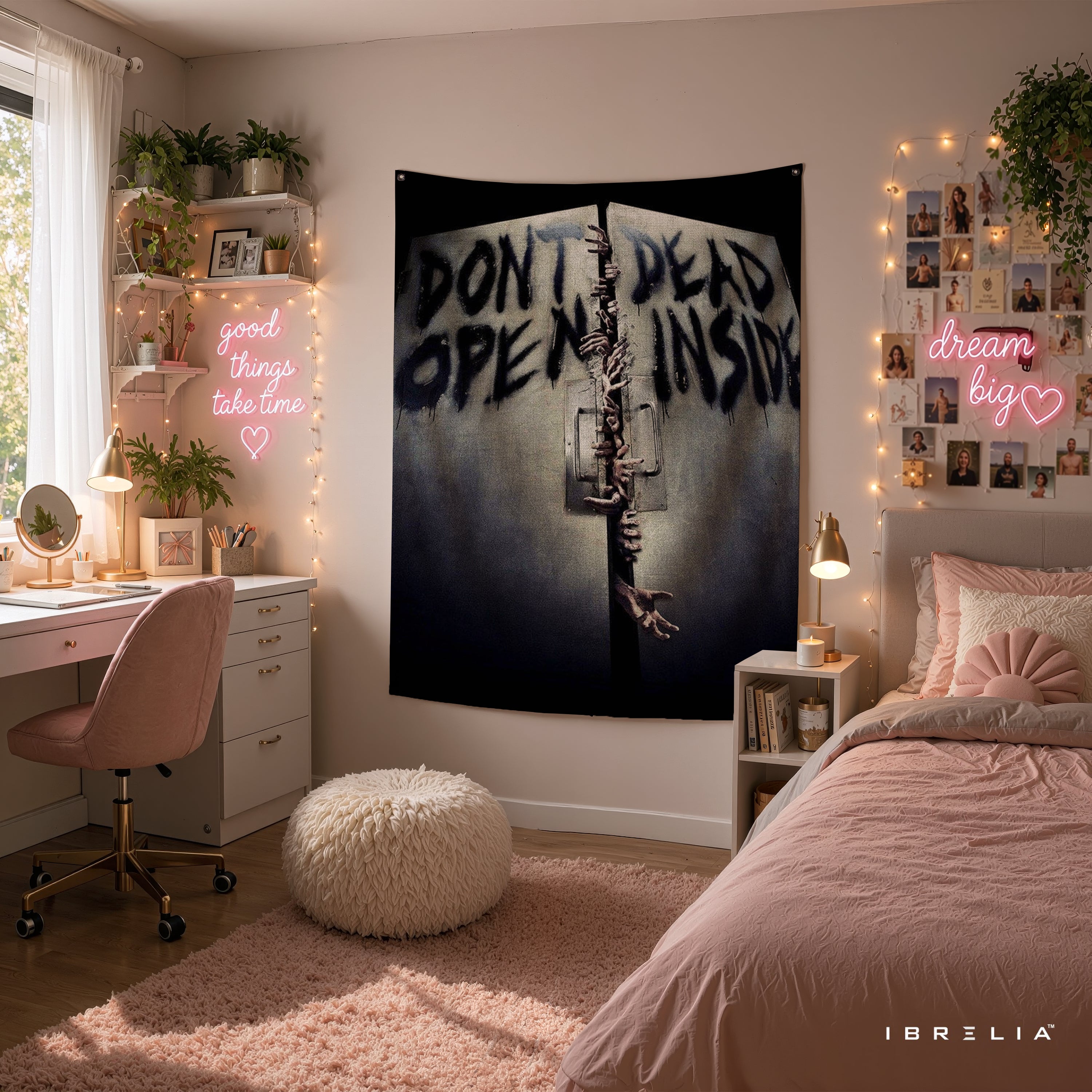 Don't Open Dead Inside The Walking Dead Wall Tapestry | Premium Heavyweight Jute Fabric Wall Hanging