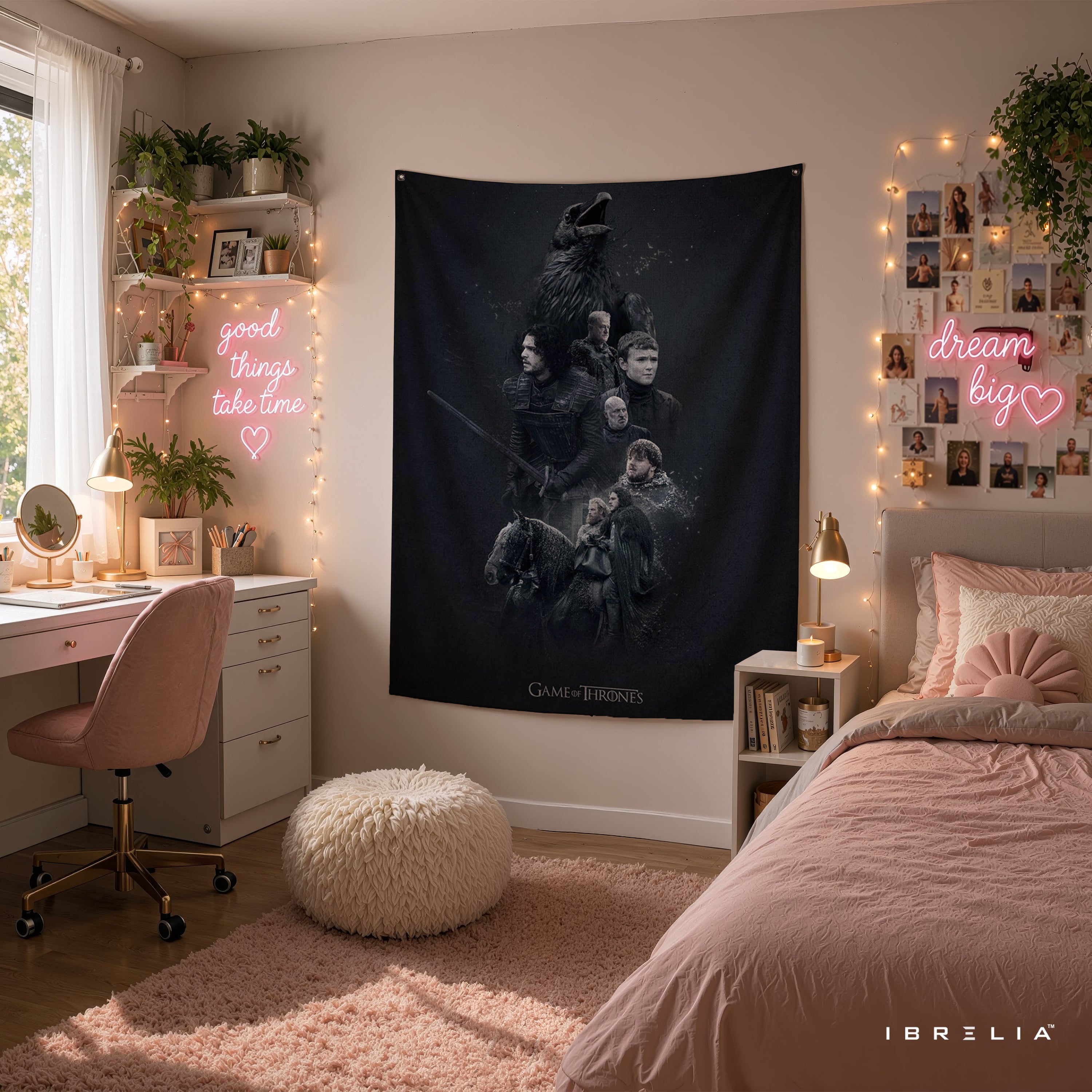 Night's Watch Game of Thrones Wall Tapestry | Premium Heavyweight Jute Fabric Wall Hanging