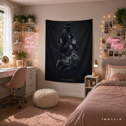 Night's Watch Game of Thrones Wall Tapestry | Premium Heavyweight Jute Fabric Wall Hanging