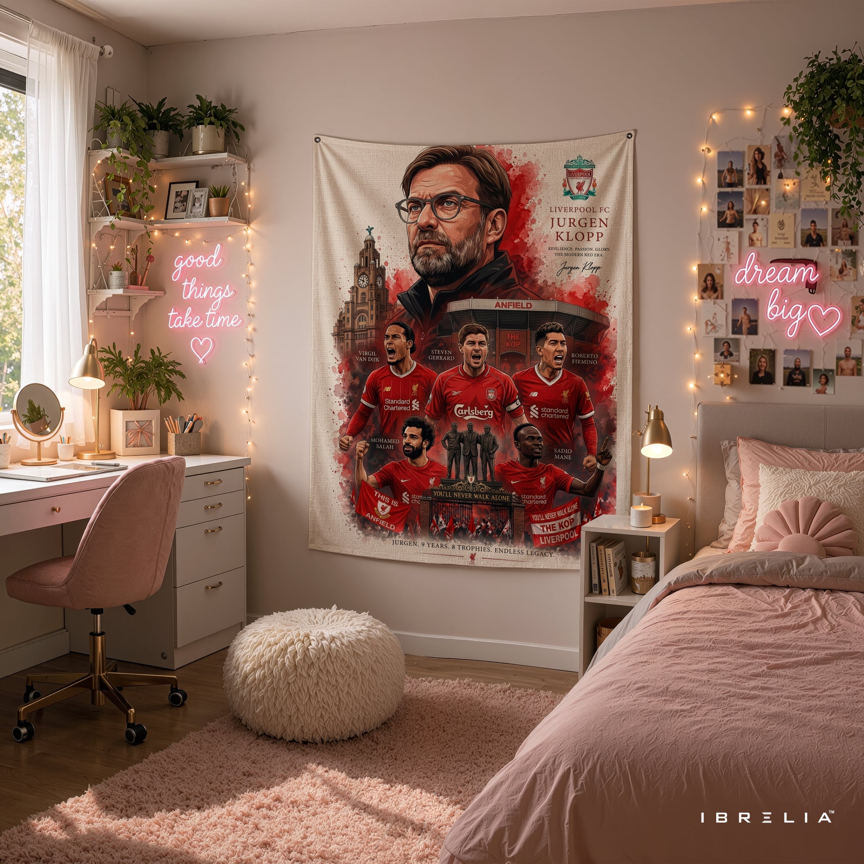 Jürgen Klopp Liverpool Legend Wall Tapestry | Premium Heavyweight Jute Fabric Wall Hanging