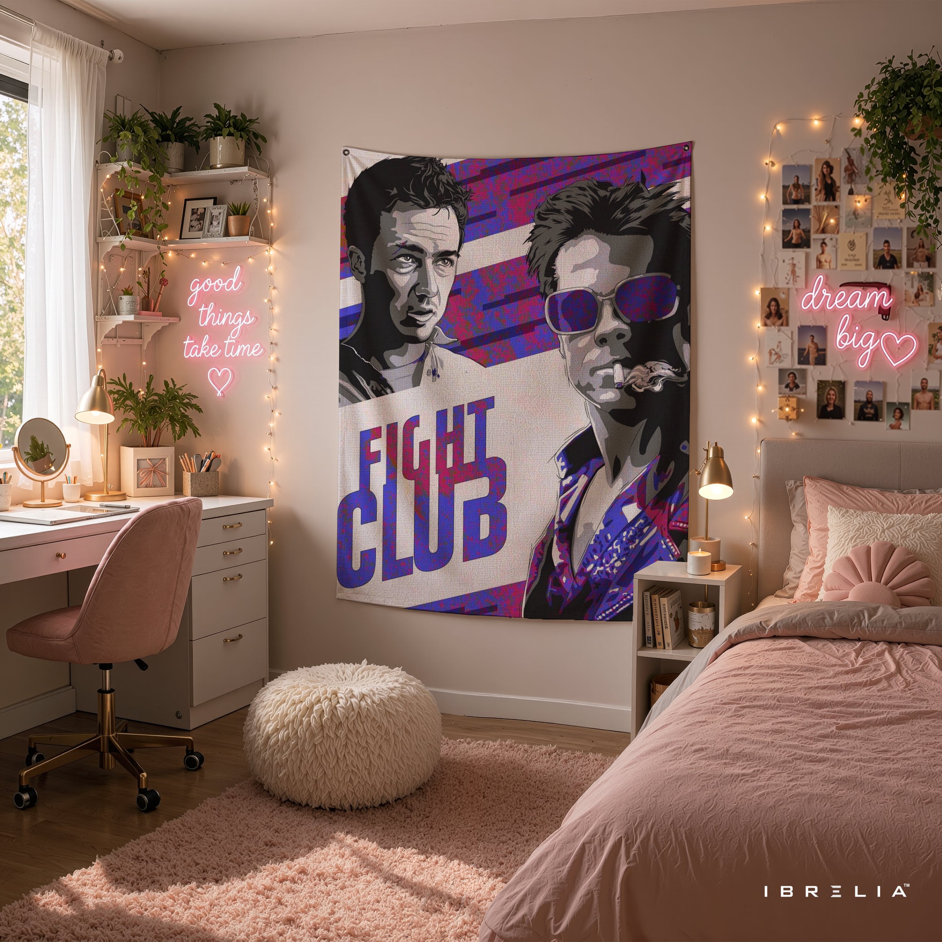 Fight Club Pop Art Character Wall Tapestry – Cult Classic Movie Inspired Wall Hanging