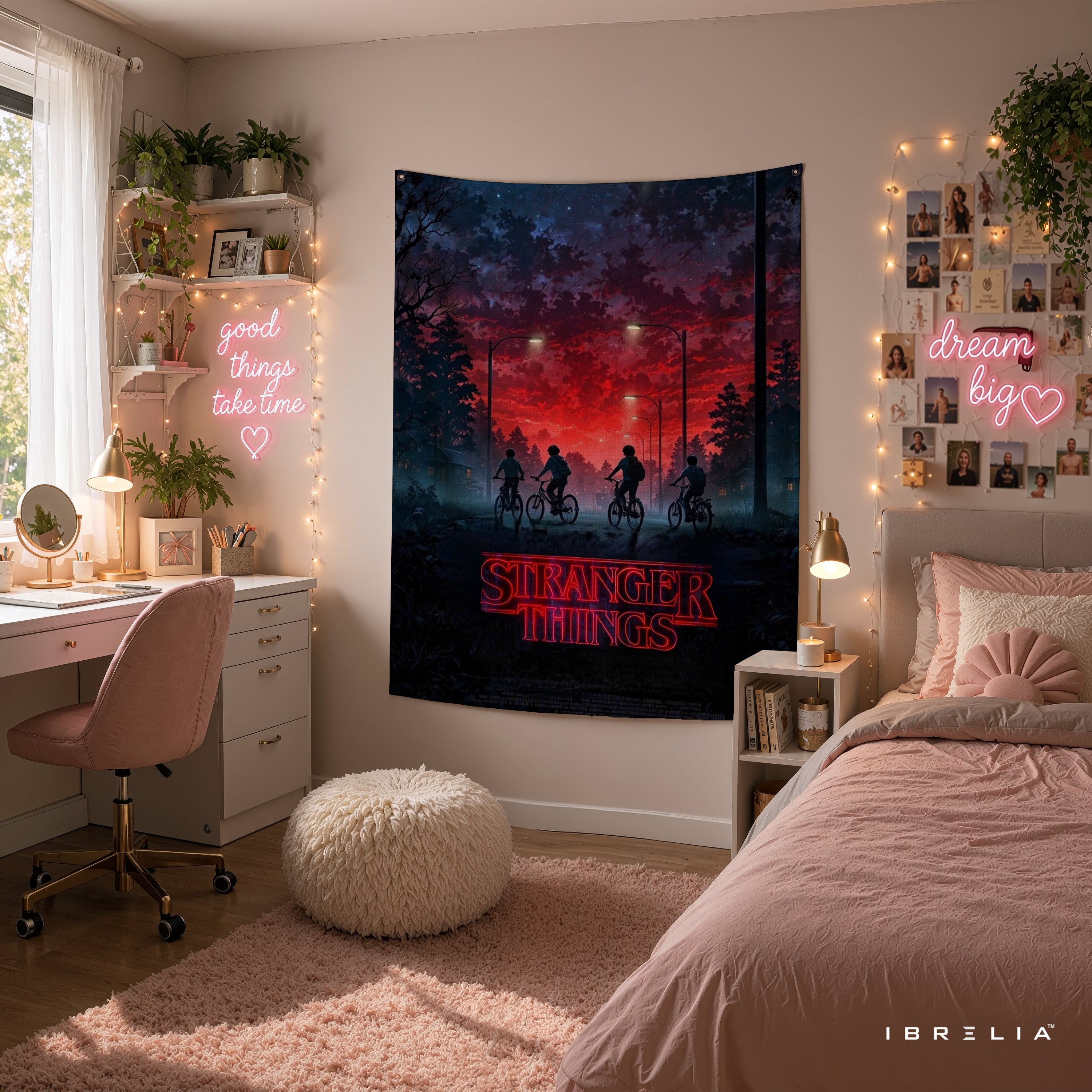 Stranger Things Retro Poster Wall Tapestry – Hawkins Adventure Wall Hanging