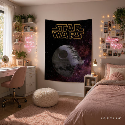 Star Wars Death Star Galaxy Wall Tapestry – Space Sci-Fi Movie Inspired Wall Hanging