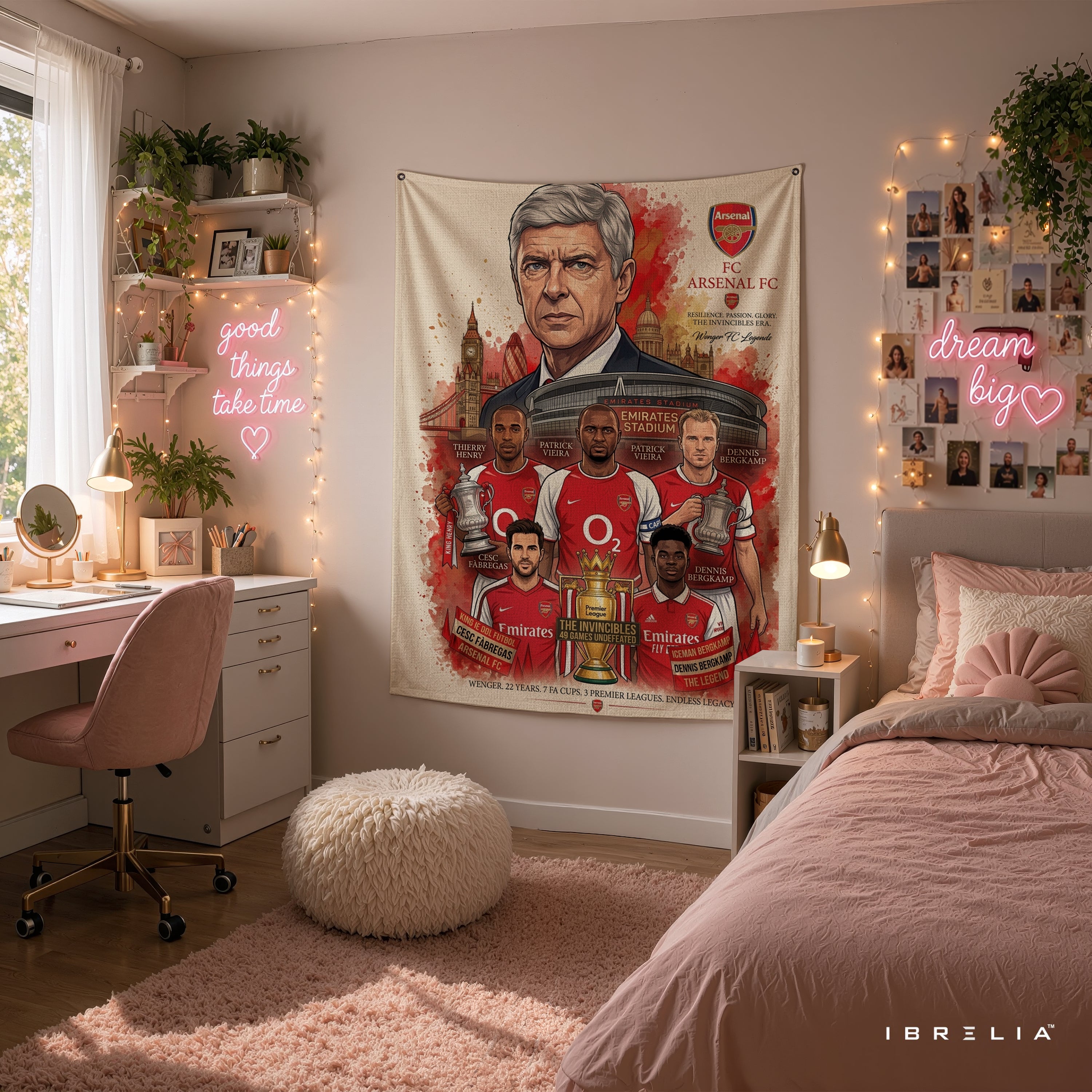 Arsène Wenger Arsenal Legend Wall Tapestry | Premium Heavyweight Jute Fabric Wall Hanging