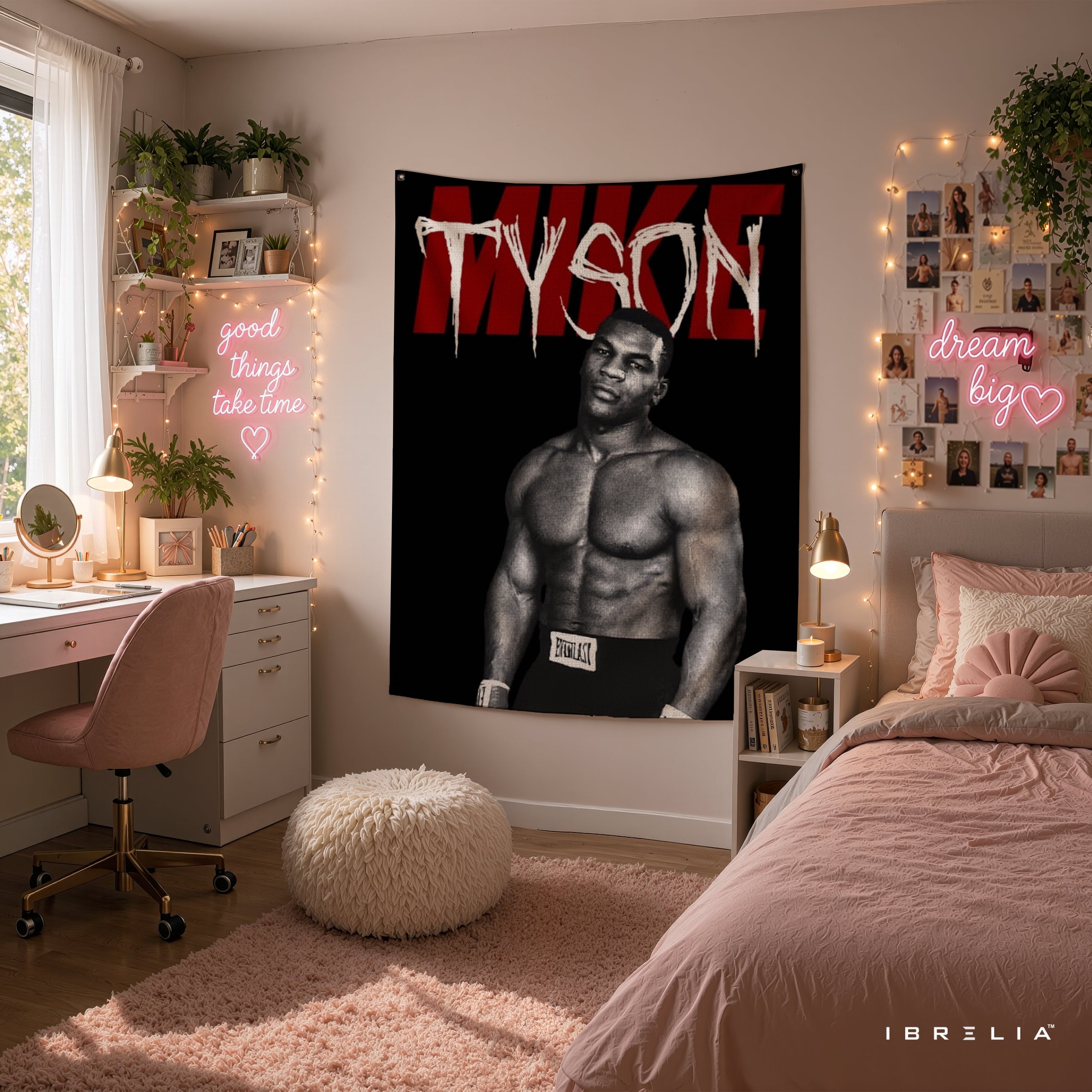 Mike Tyson Vintage Portrait Wall Tapestry | Premium Heavyweight Jute Fabric Wall Hanging