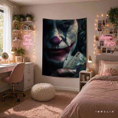 Joker Playing Cards Wall Tapestry – Premium Supervillain Movie Wall Hanging & Home Decor in Pakistan