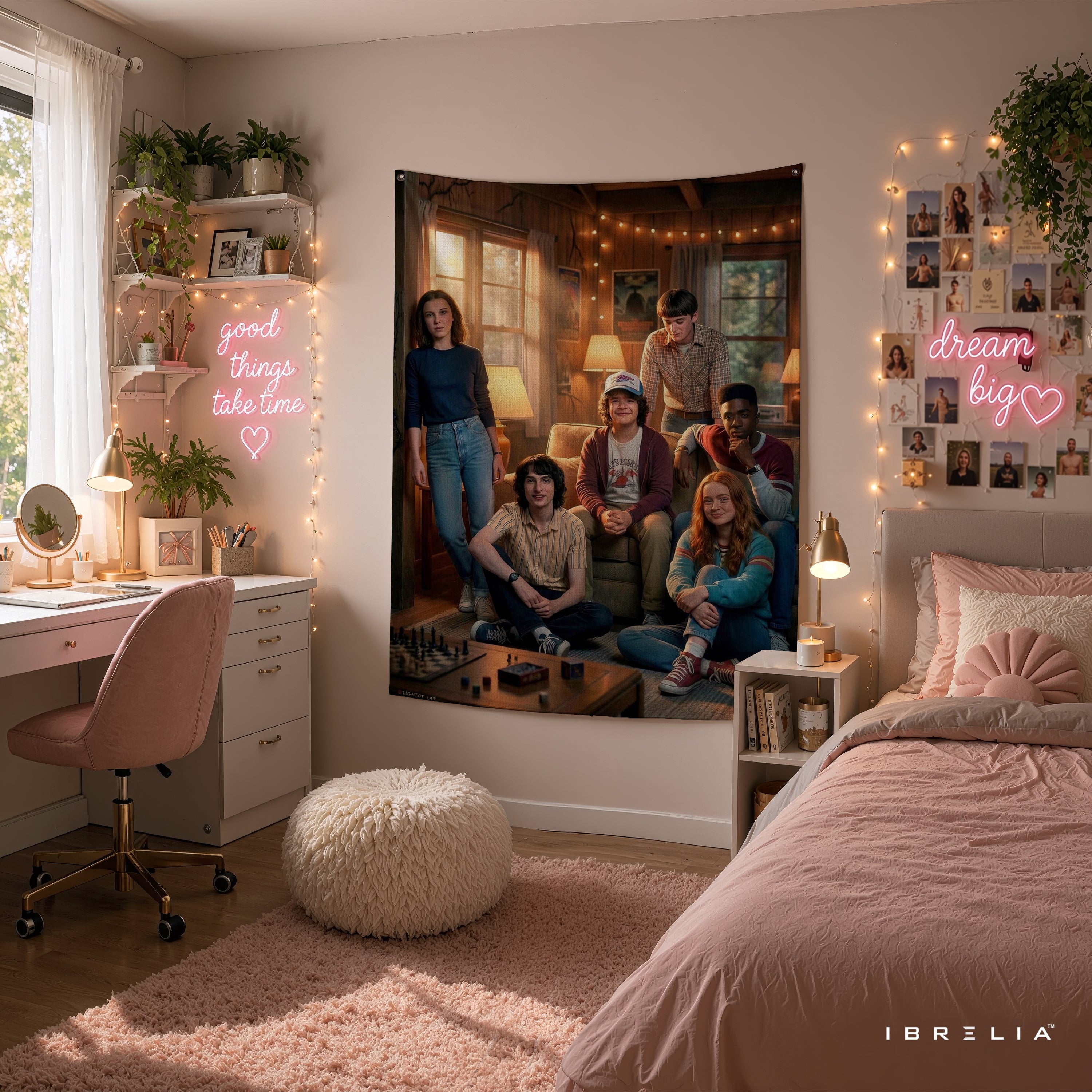 Stranger Things Friends Wall Tapestry – Hawkins Group Fan Art Wall Hanging