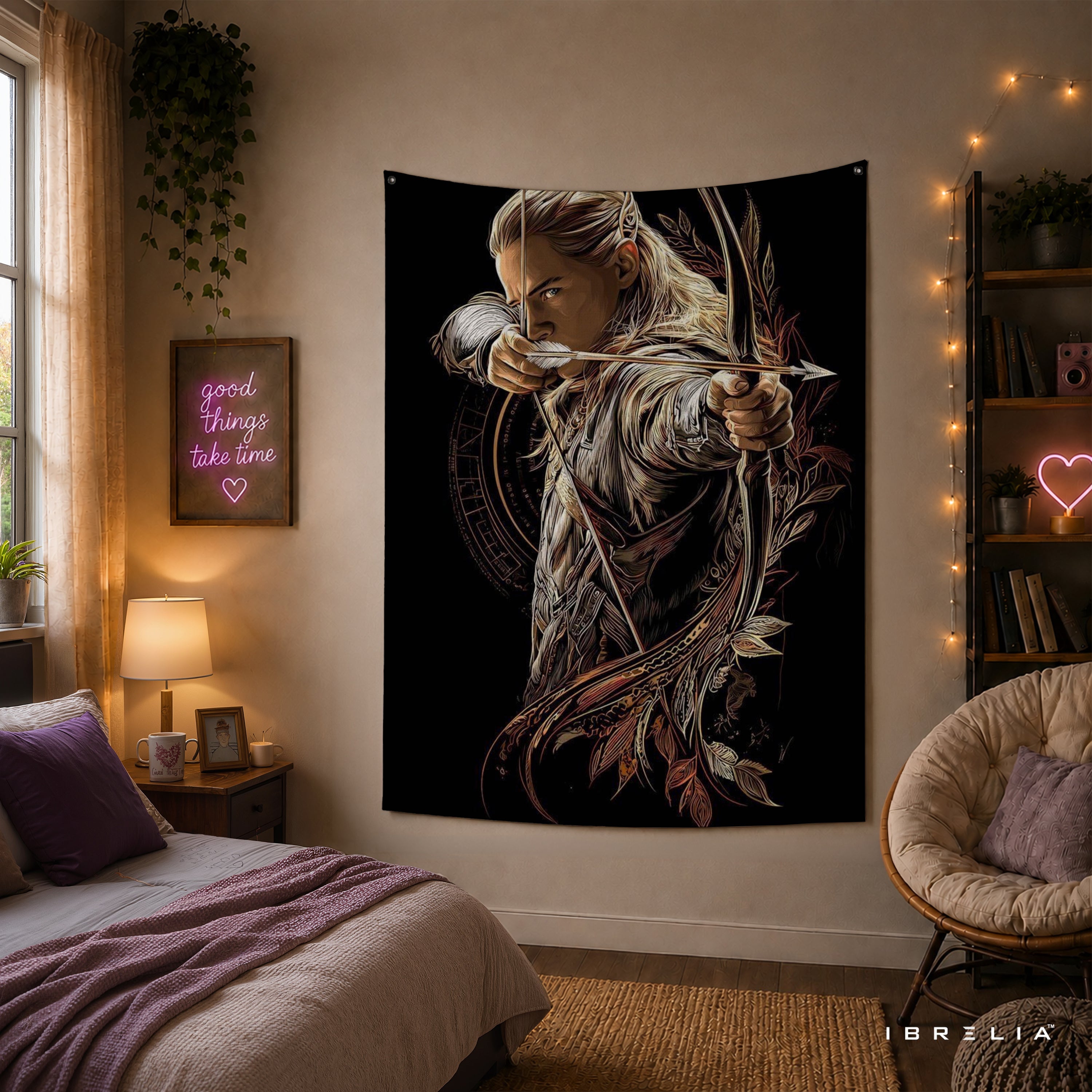 The Lord of the Rings Legolas Archer Wall Tapestry – Elven Warrior Fantasy Wall Hanging
