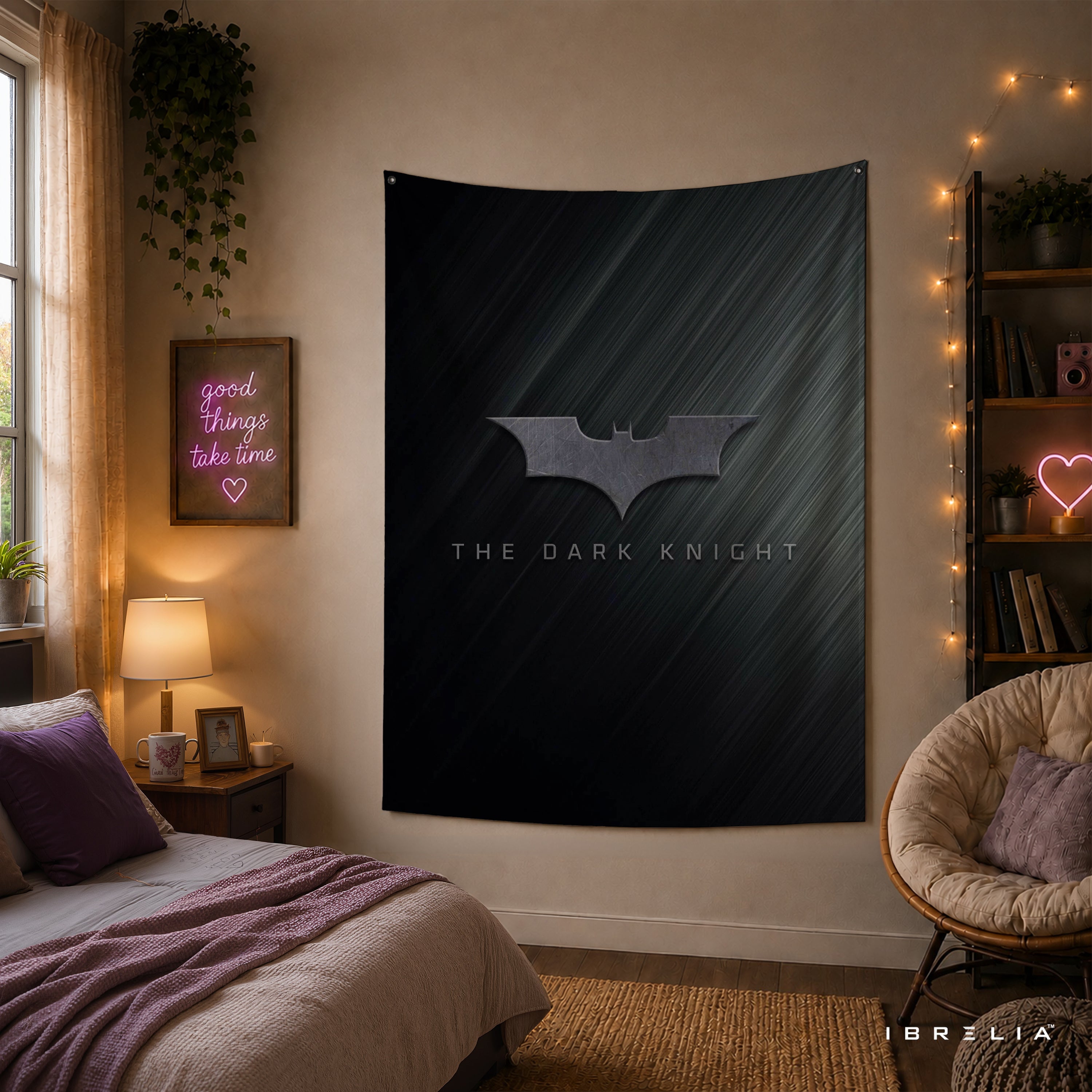 The Dark Knight Batman Logo Wall Tapestry – Premium Movie Wall Hanging & Home Decor in Pakistan