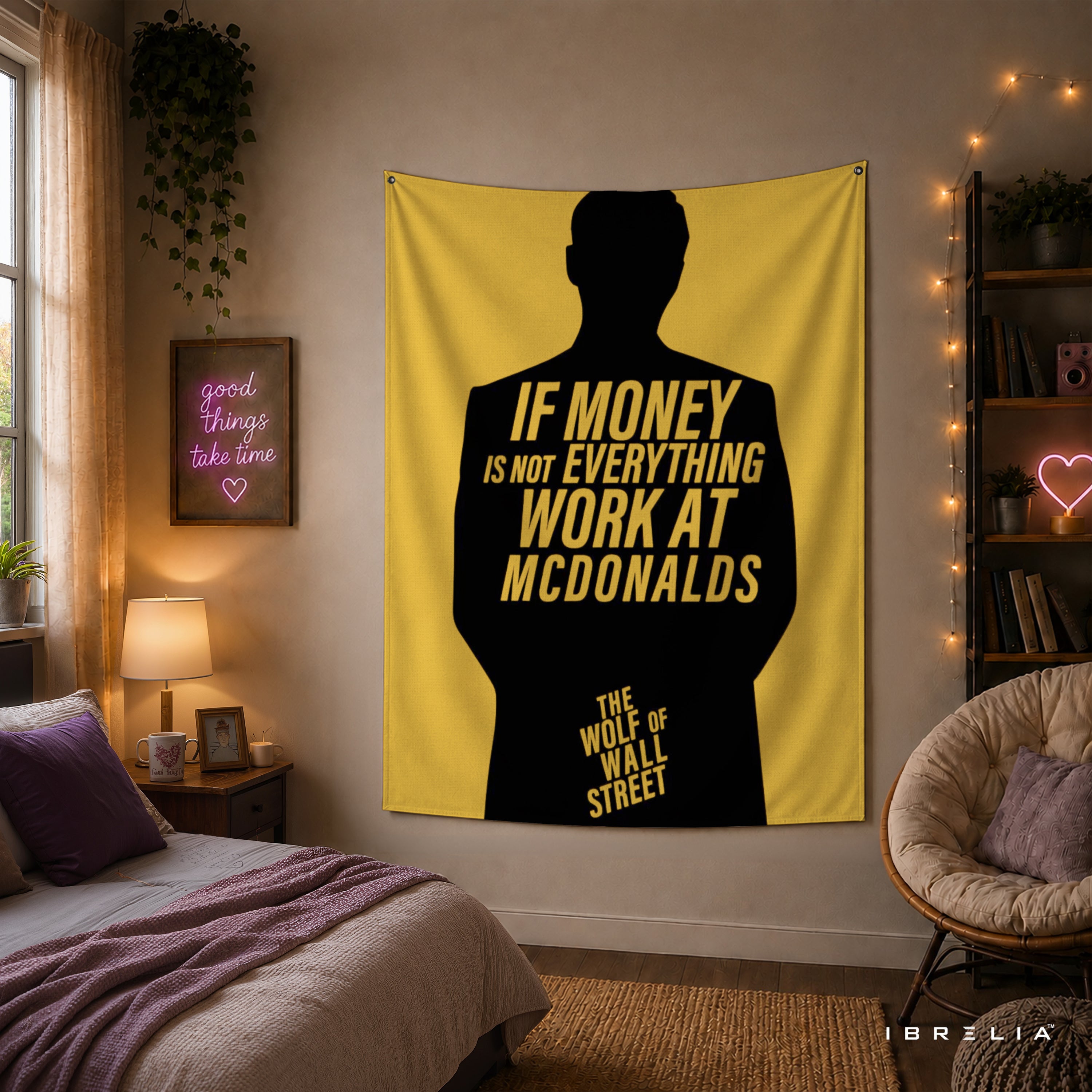 If Money Is Not Everything Work at McDonald's Wall Tapestry – The Wolf of Wall Street Inspired Motivational Wall Hanging