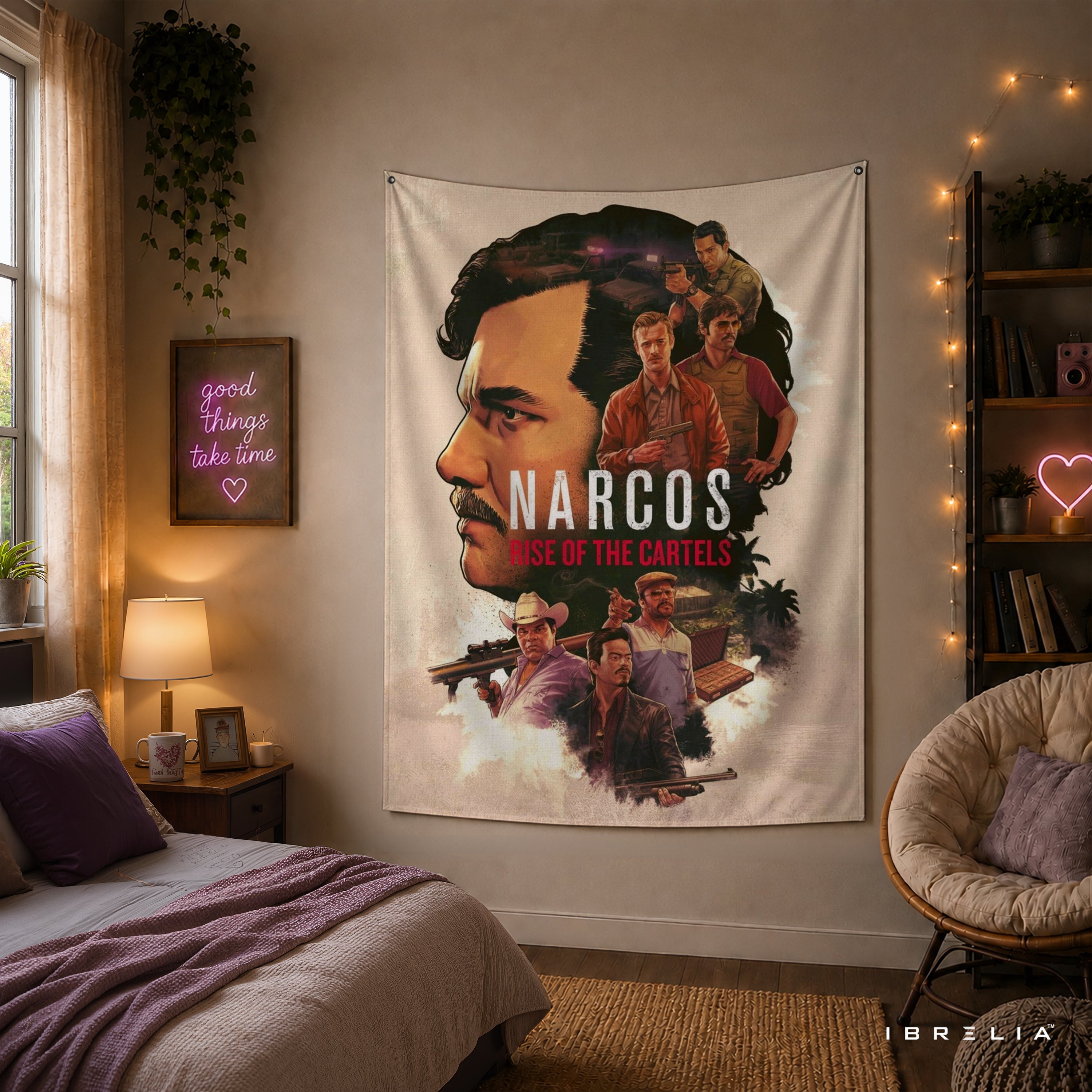 Narcos Rise of the Cartels Wall Tapestry | Premium Heavyweight Jute Fabric Wall Hanging