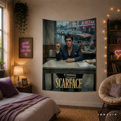Scarface Tony Montana Wall Tapestry – Premium Movie Wall Hanging & Home Decor in Pakistan
