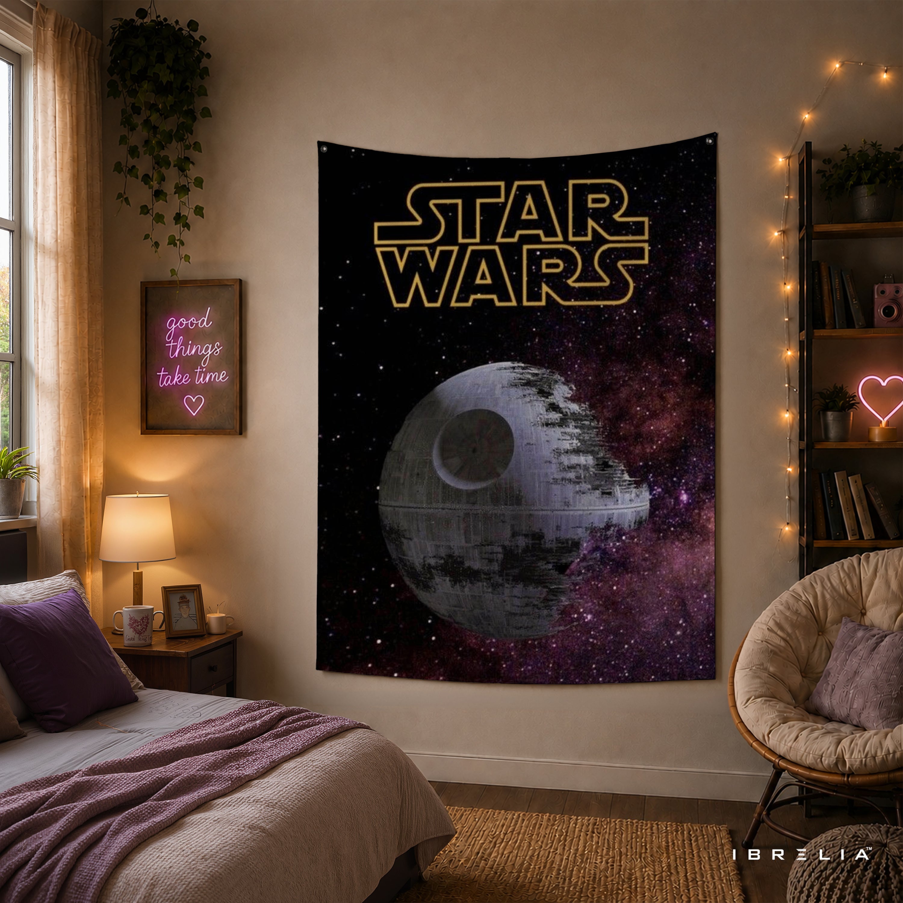 Star Wars Death Star Galaxy Wall Tapestry – Space Sci-Fi Movie Inspired Wall Hanging