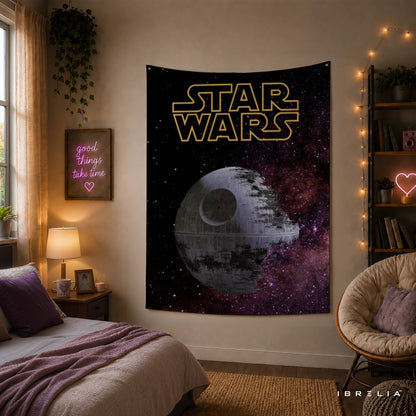 Star Wars Death Star Galaxy Wall Tapestry – Space Sci-Fi Movie Inspired Wall Hanging