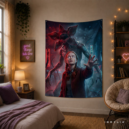 Stranger Things Demogorgon Wall Tapestry – Eleven vs Demogorgon Wall Hanging