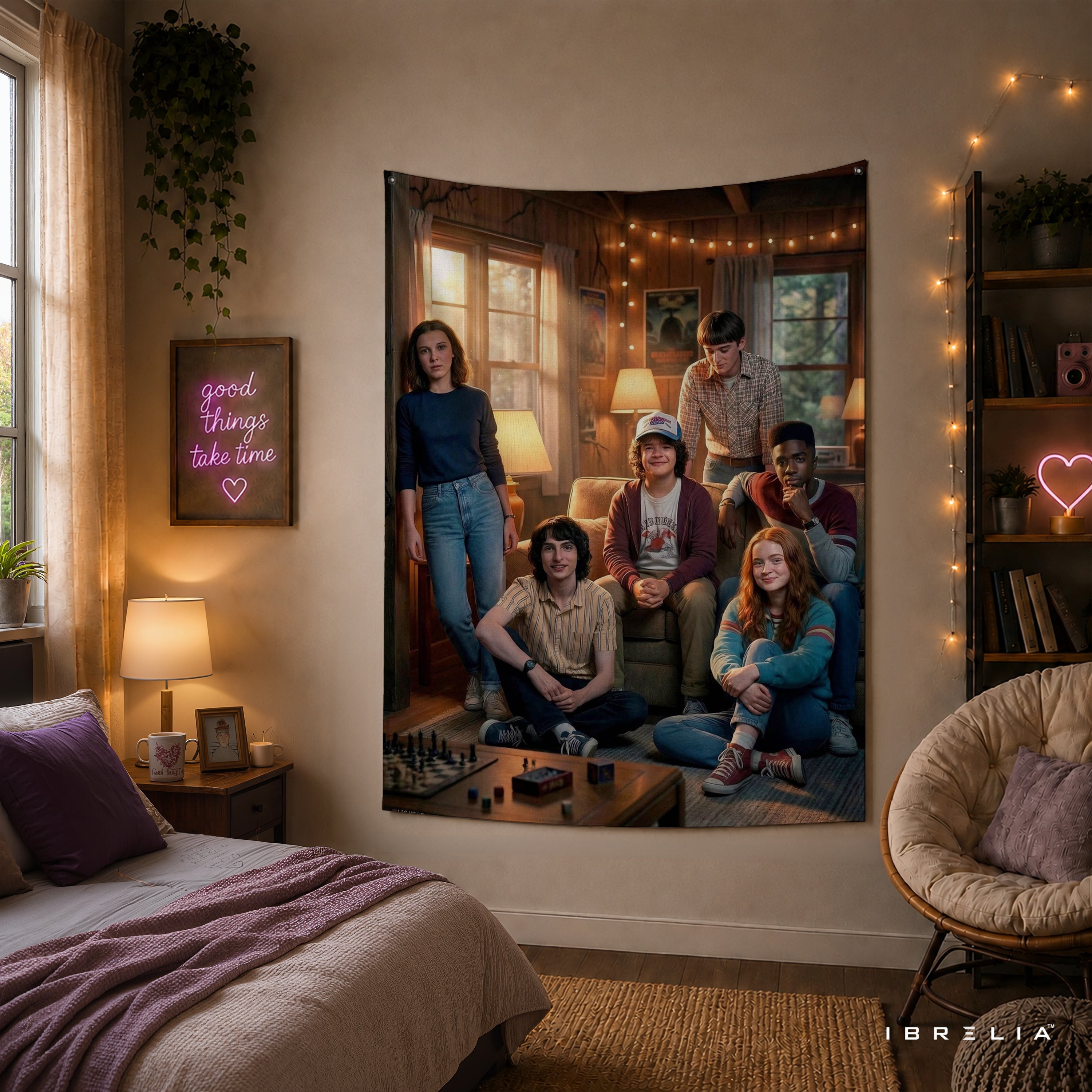 Stranger Things Friends Wall Tapestry – Hawkins Group Fan Art Wall Hanging