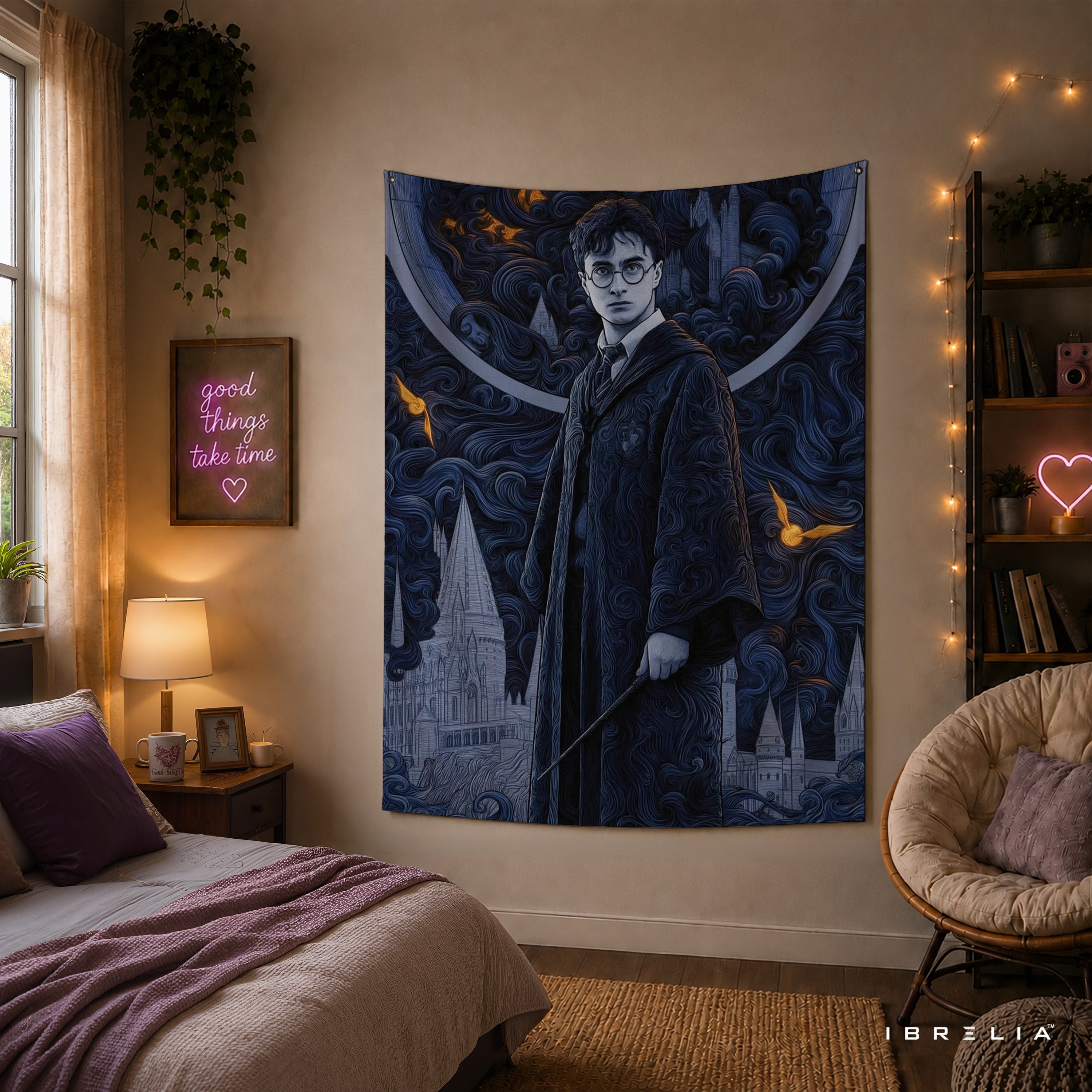 Harry Potter Dark Wizard Portrait Wall Tapestry – Premium Fantasy Wall Hanging & Home Decor in Pakistan