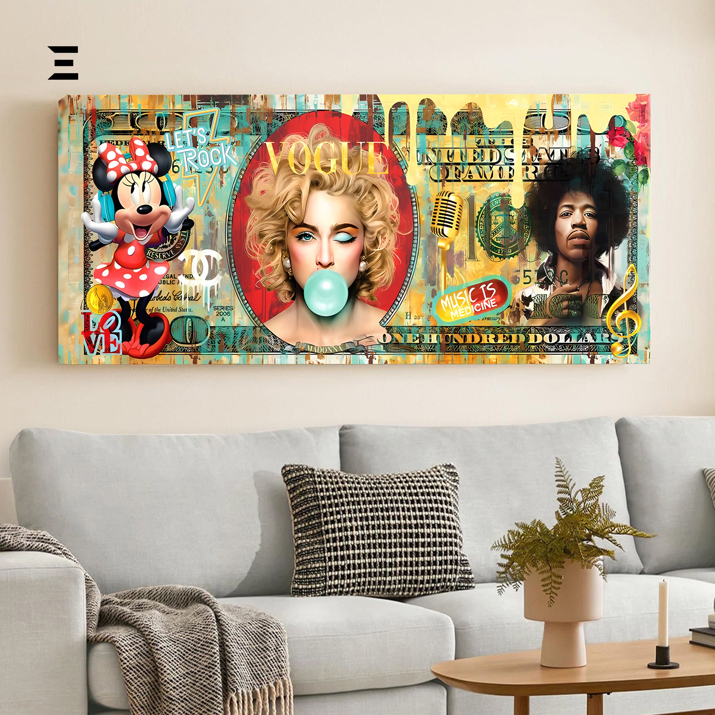Ultra Wide Wall Art – Vogue Pop Culture Money Edition | IBRELIA™