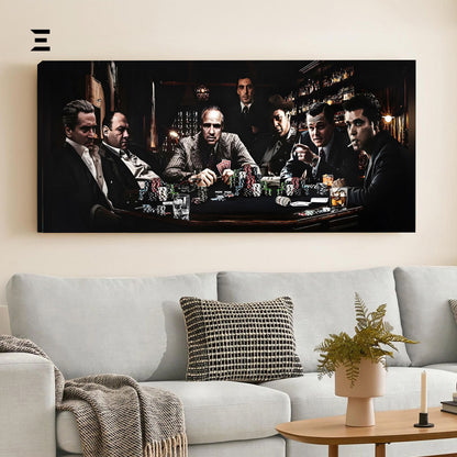 Ultra Wide Wall Art – Mafia Legends Poker Table Edition | IBRELIA™