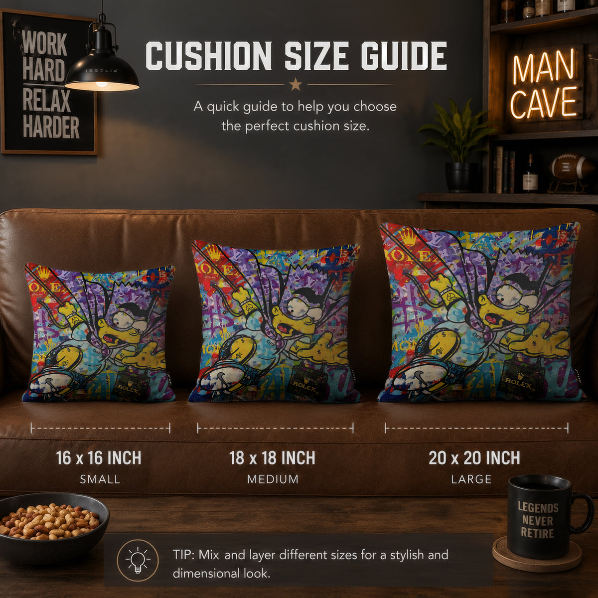 Bart Simpson Luxury Shopping Pop Art Cushion | Premium Velvet Suede | Double-Sided Print
