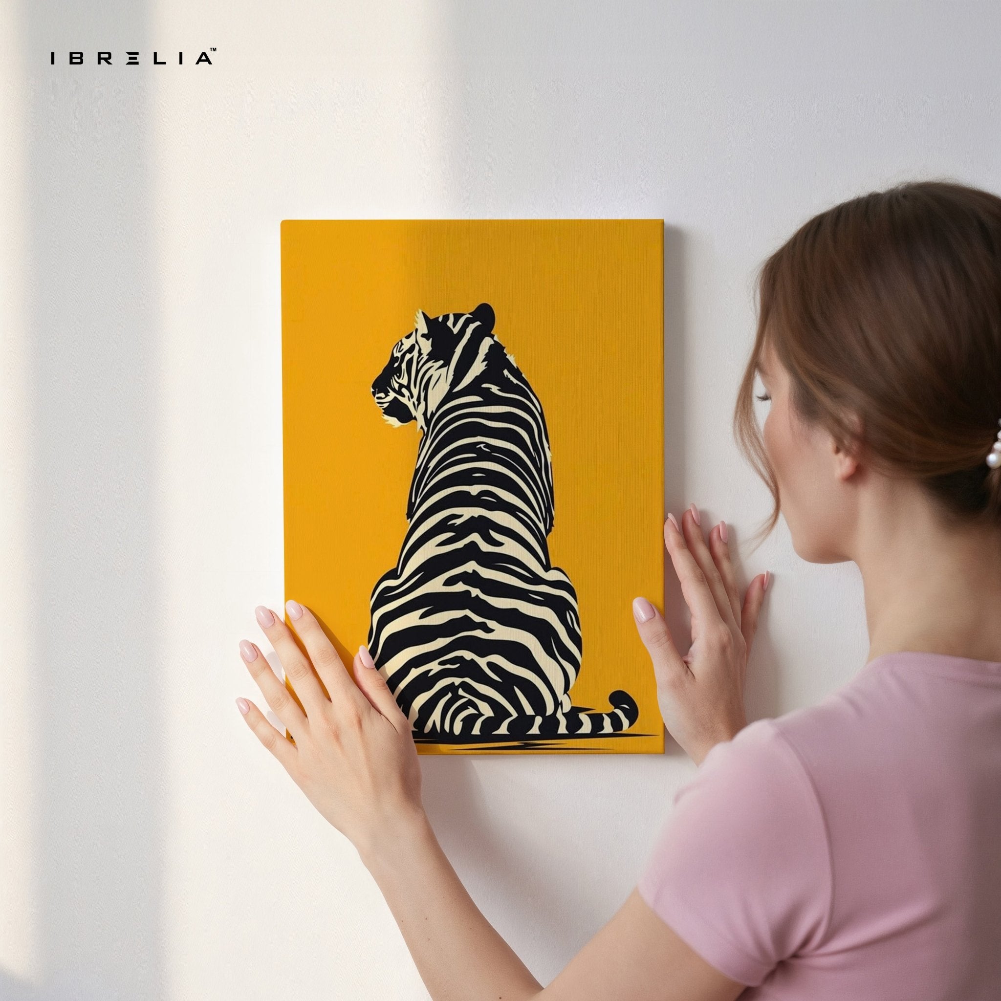 Golden Tiger Silhouette Wall Frame | 4K Ultra Wrap Frame Wall Art in Pakistan | IBRELIA™ - IBRELIA