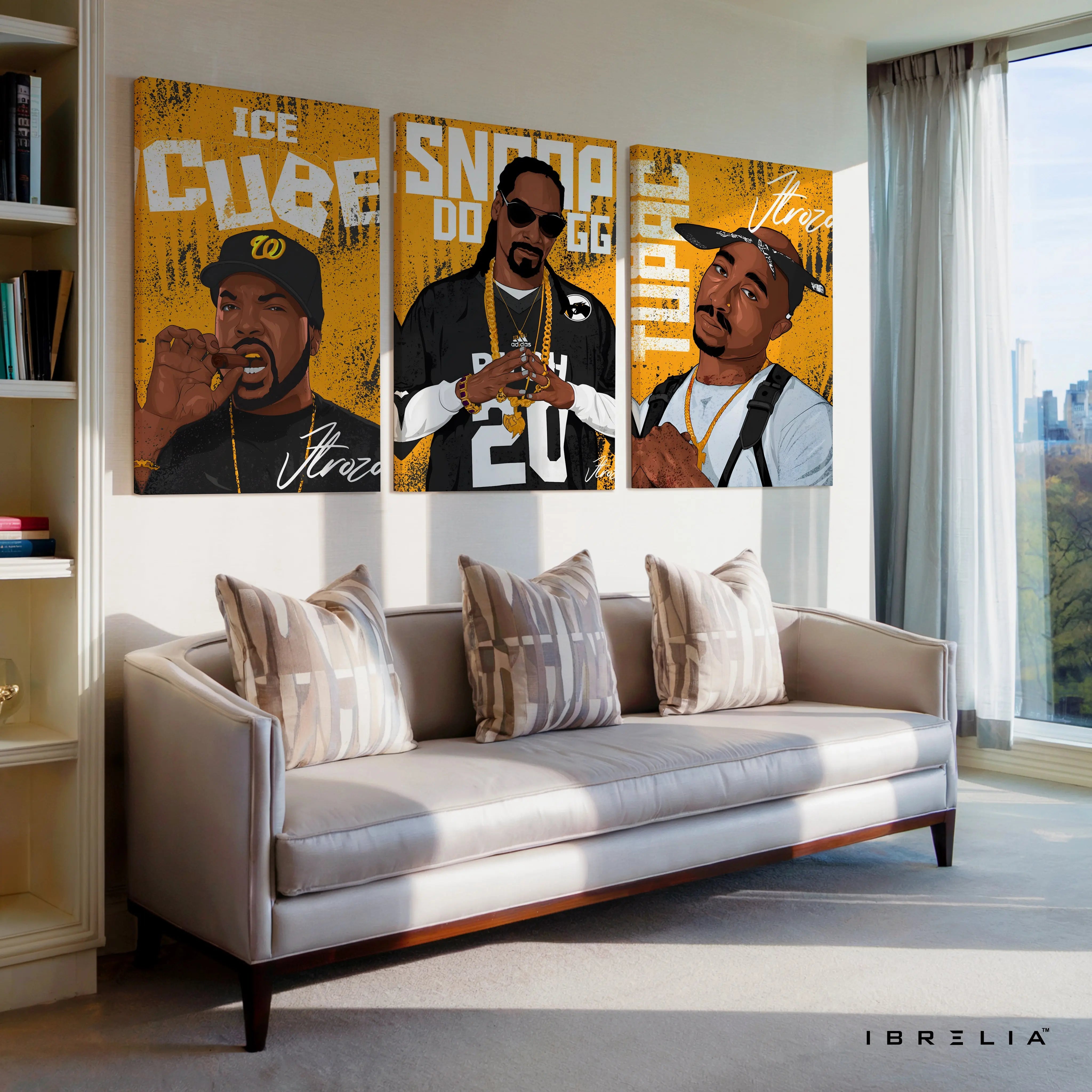 Hip Hop Legends 3 Panel 4K Ultra HD Wall Art in Pakistan | IBRELIA™ IBRELIA