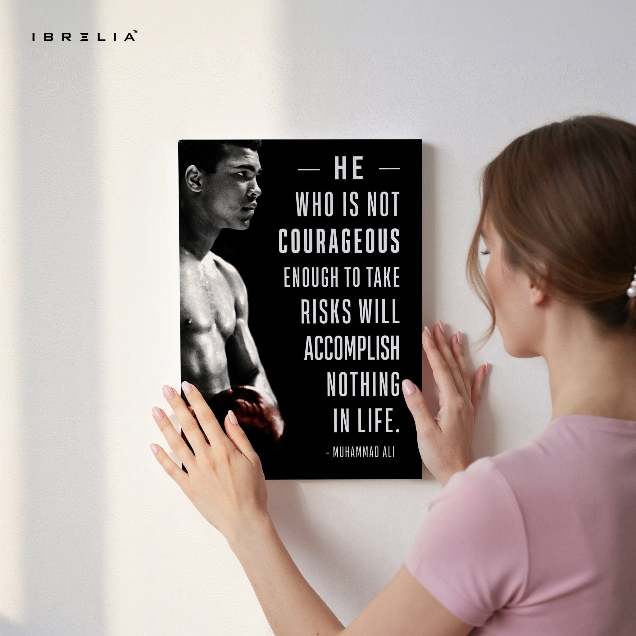 Muhammad Ali Courage Quote – 4K Ultra Wrap Frame Wall Art in Pakistan | IBRELIA™ - IBRELIA