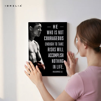 Muhammad Ali Courage Quote – 4K Ultra Wrap Frame Wall Art in Pakistan | IBRELIA™ - IBRELIA