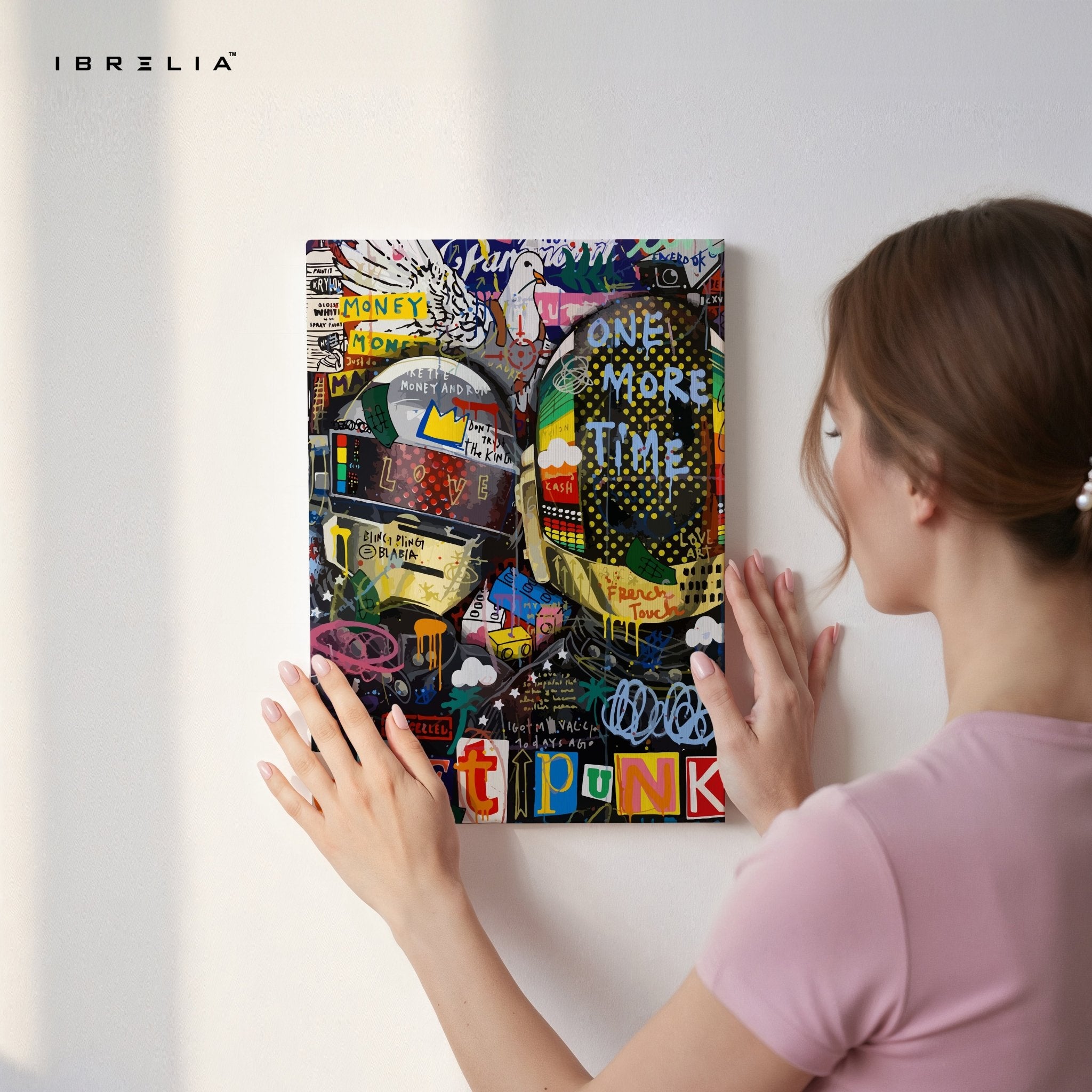 Daft Punk Graffiti Collage – 4K Ultra Wrap Frame Wall Art in Pakistan | IBRELIA™ - IBRELIA