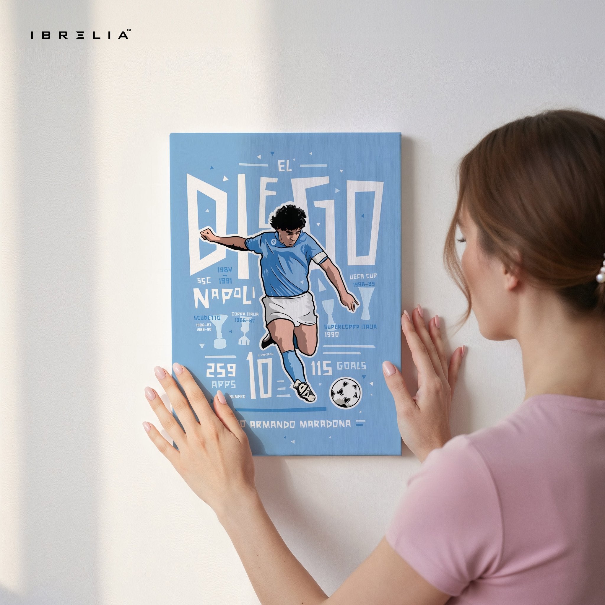 Diego Maradona Wall Art – El Diego Napoli Edition | IBRELIA™ - IBRELIA