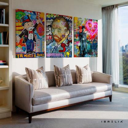 Urban Pop Art Icons Graffiti 3 Panel 4K Ultra HD Wall Art in Pakistan | IBRELIA™ IBRELIA