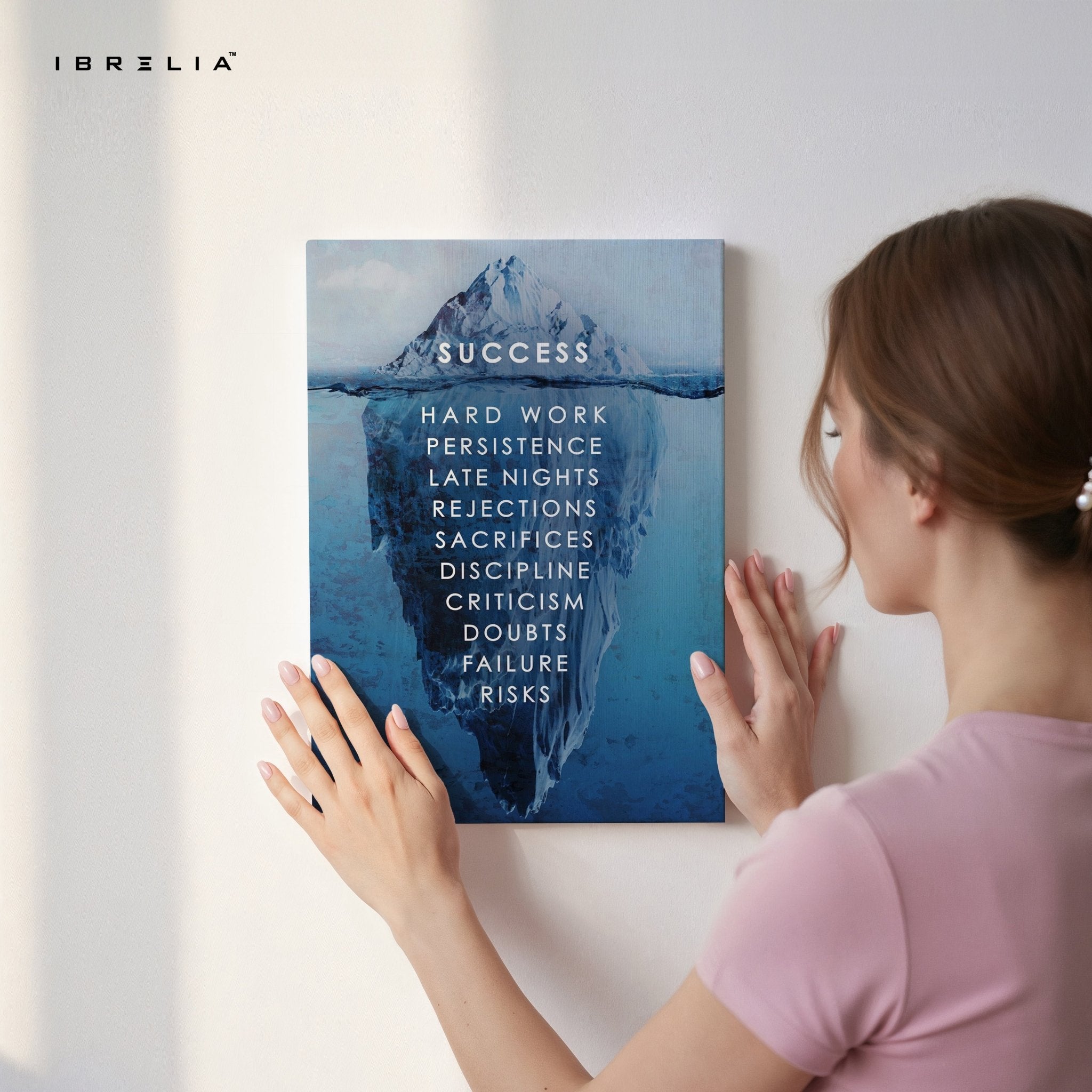 “Success Iceberg” Motivational Wall Art – Hard Work Beneath the Surface | IBRELIA™ - IBRELIA