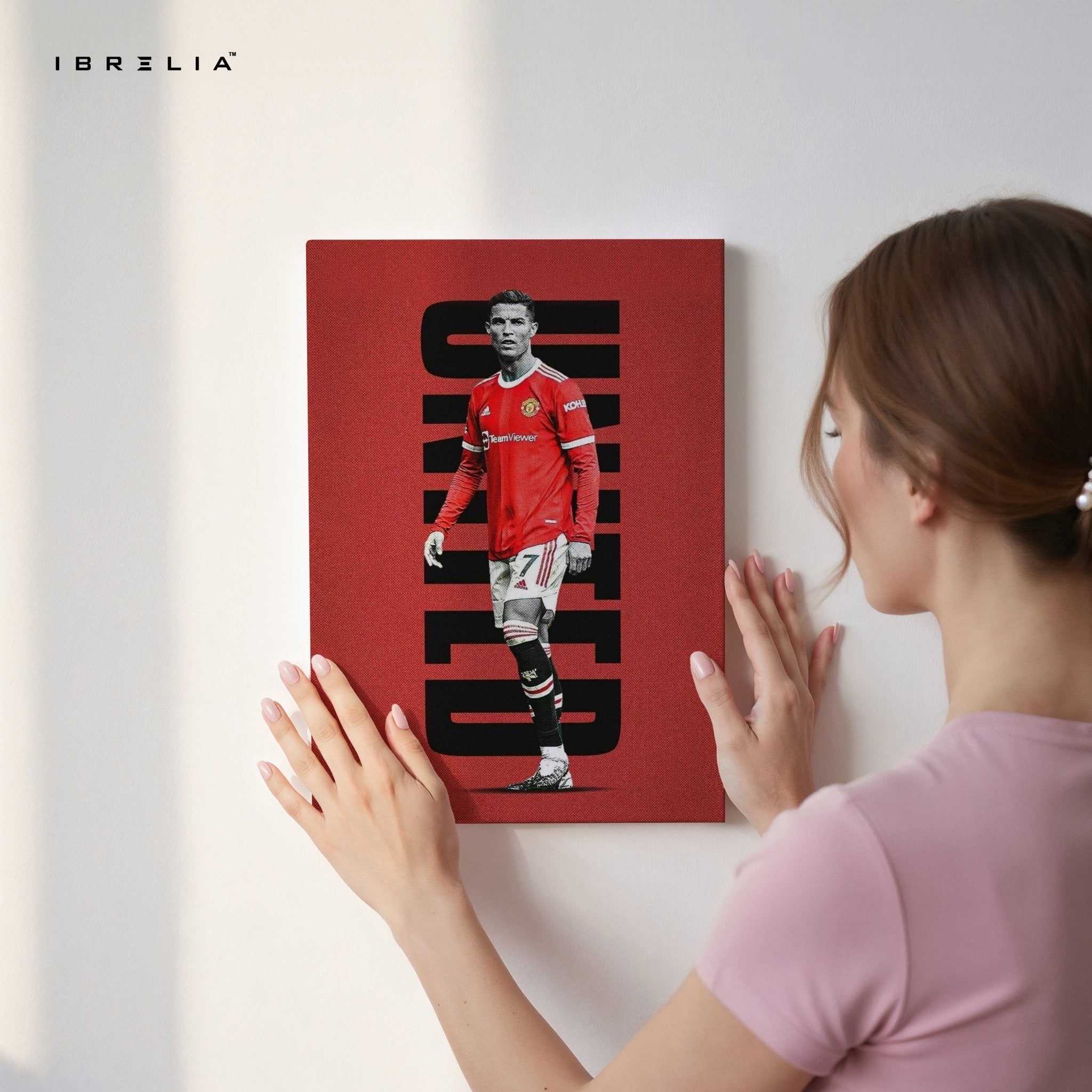 Cristiano Ronaldo Manchester United Wall Frame | 4K Ultra Wrap Frame Wall Art in Pakistan | IBRELIA™