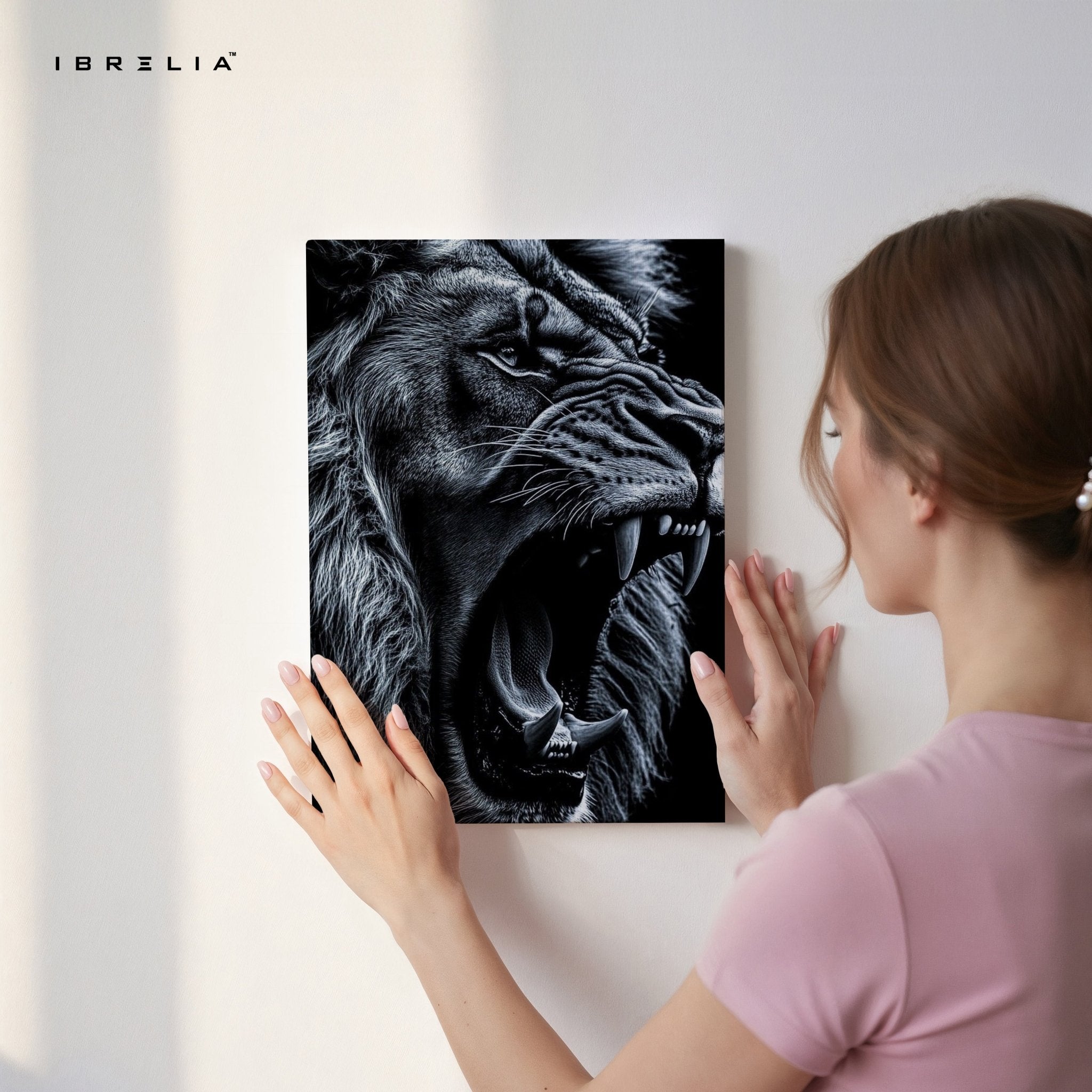 Roaring Lion Wall Frame | 4K Ultra Wrap Frame Wall Art in Pakistan | IBRELIA™ - IBRELIA