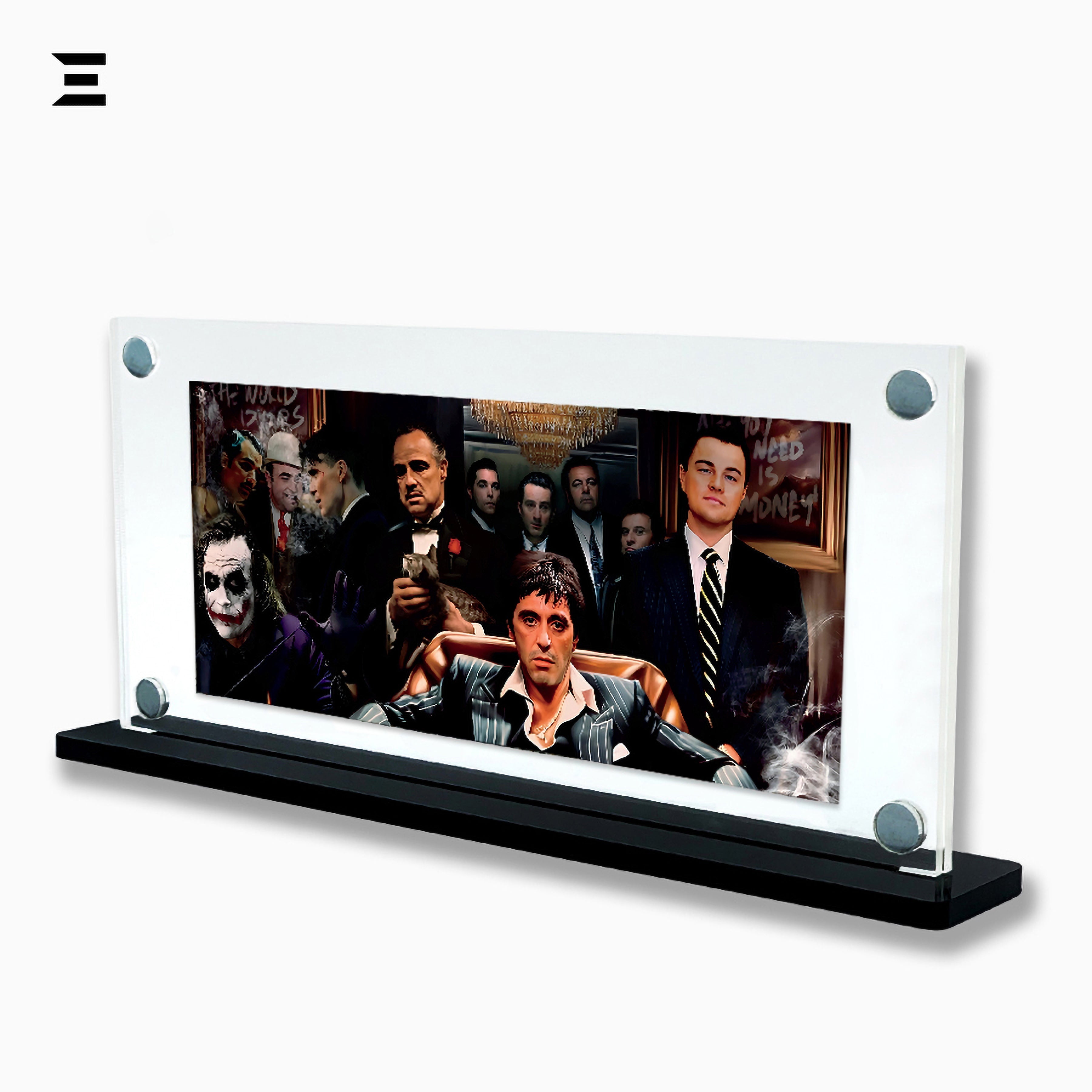 Premium Magnetic Acrylic Frame with Black Base – Scarface, Godfather, Joker, Sopranos & Wolf of Wall Street IBRELIA