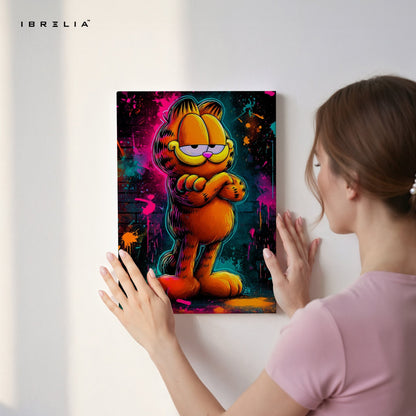 Graffiti Garfield Wall Frame | 4K Ultra Wrap Frame Wall Art in Pakistan | IBRELIA™ - IBRELIA