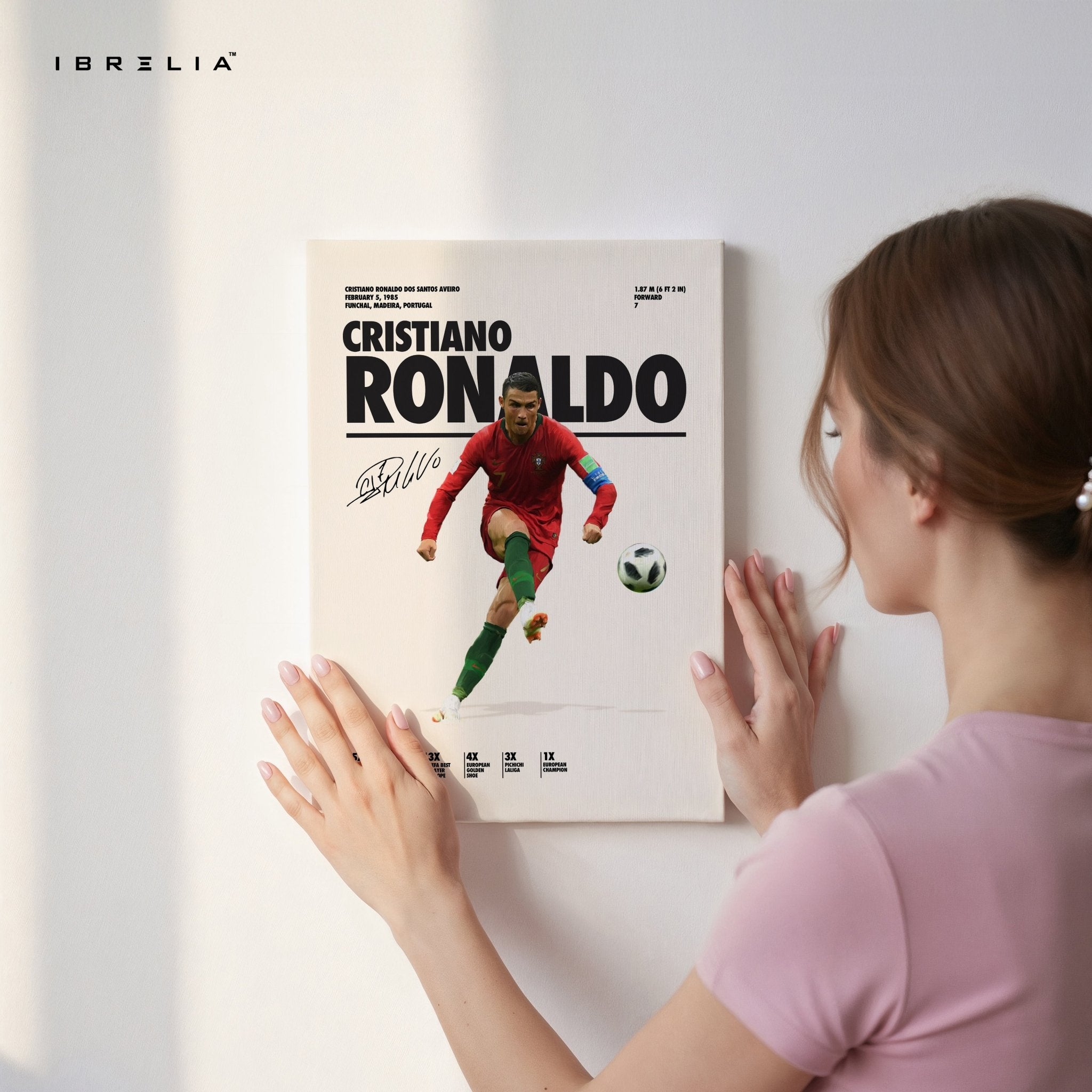 Cristiano Ronaldo Portugal Kick Pose – 4K Ultra Wrap Frame Wall Art in Pakistan | IBRELIA™ - IBRELIA