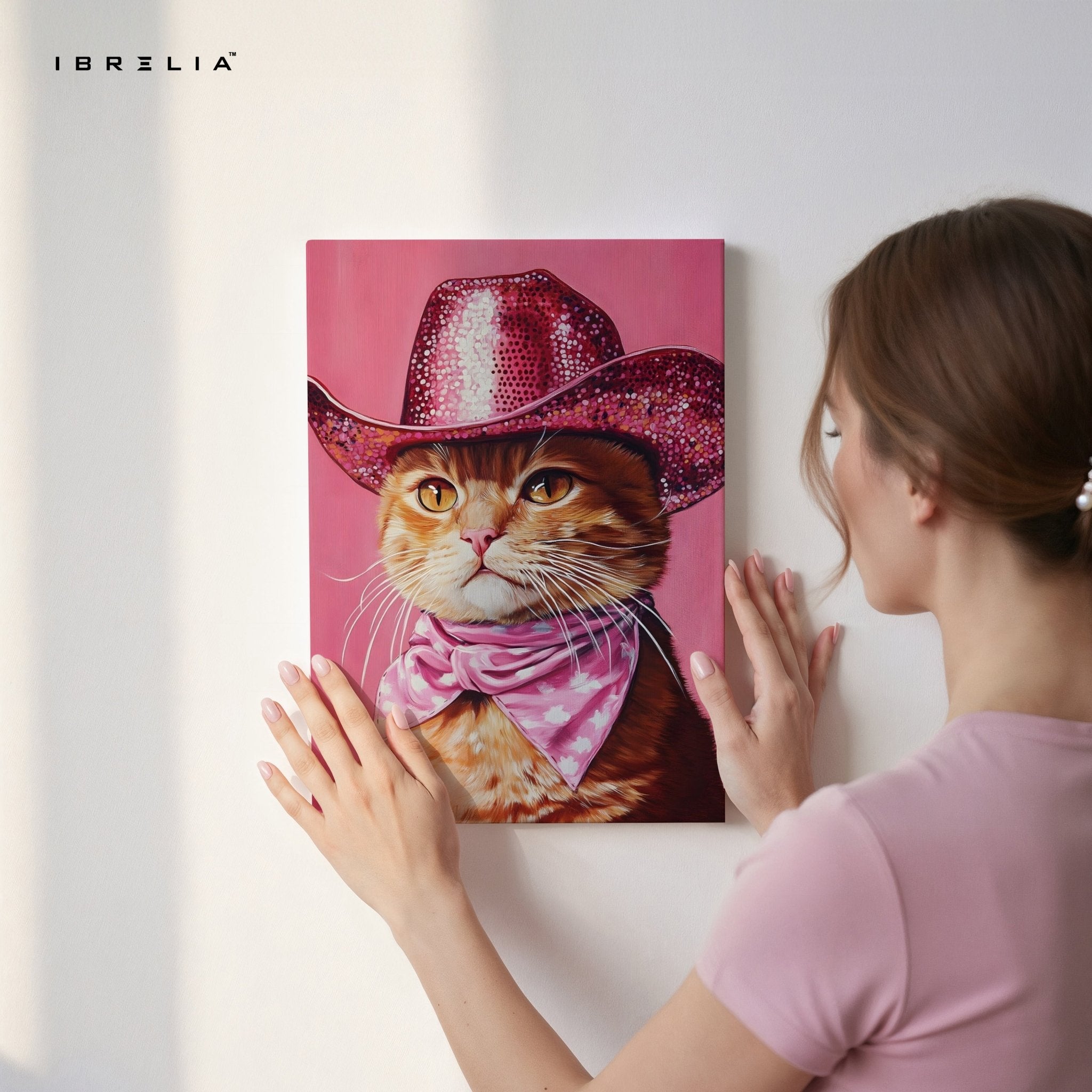 Cowgirl Cat Wall Frame | 4K Ultra Wrap Frame Wall Art in Pakistan | IBRELIA™