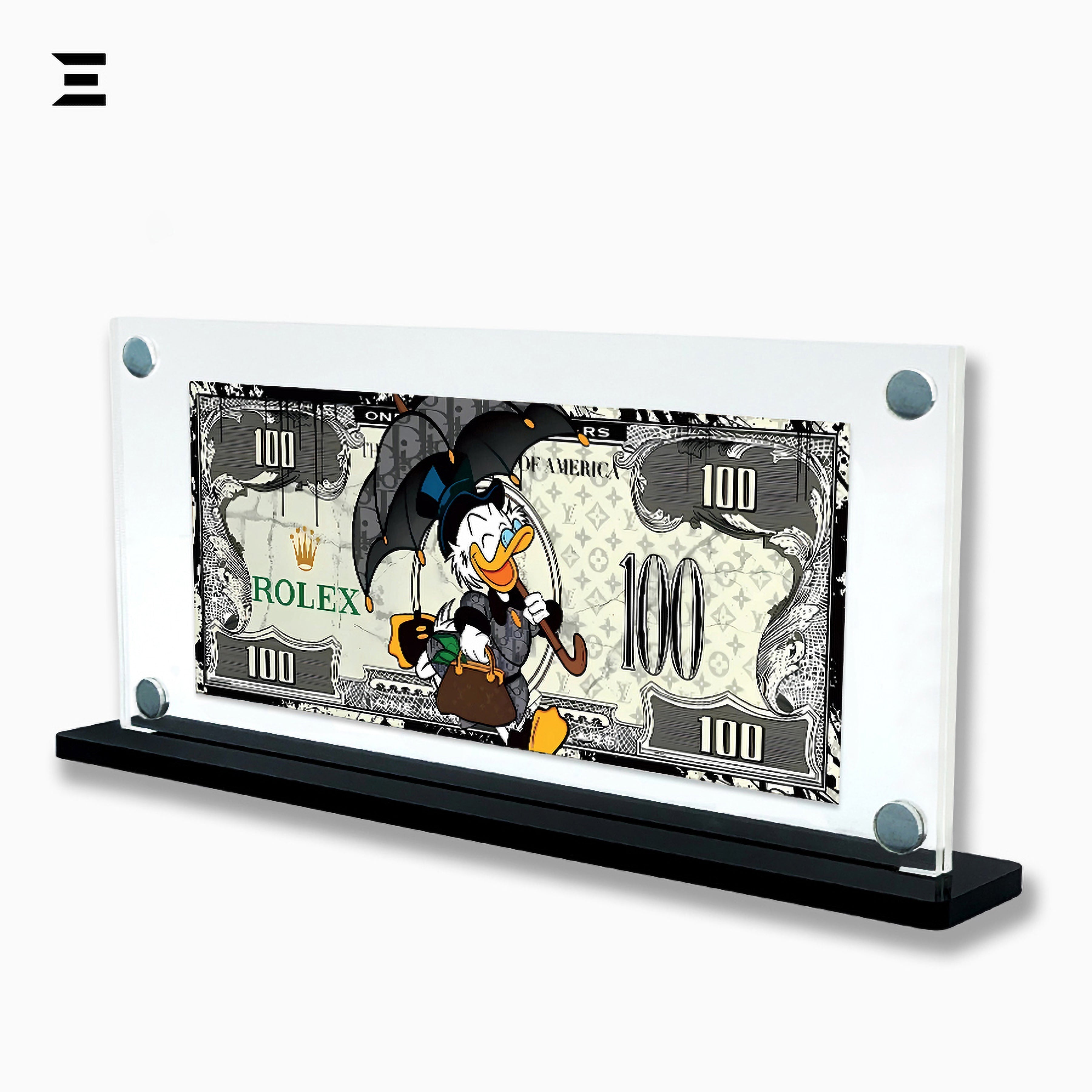 Premium Magnetic Acrylic Frame with Black Base – Scrooge McDuck Rolex Edition IBRELIA