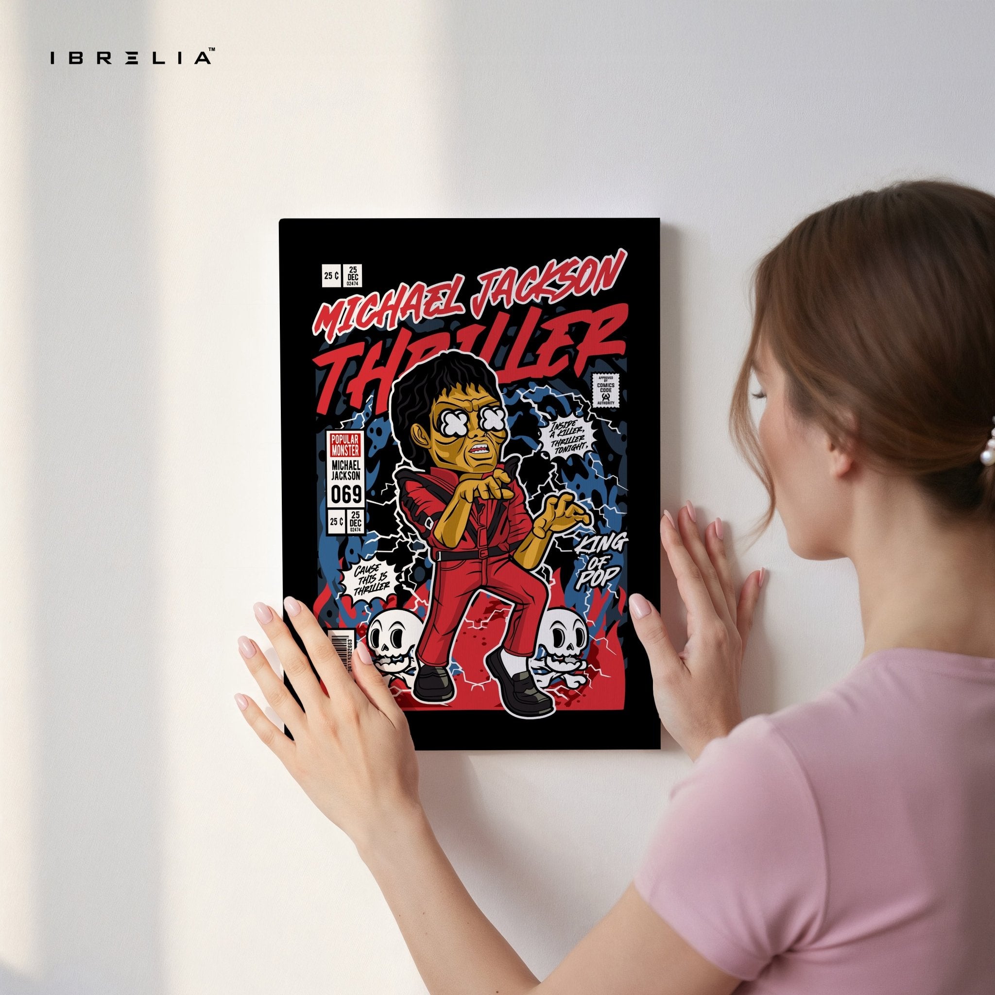 Michael Jackson “Thriller” Pop Art Comic Edition – 4K Ultra Wrap Frame Wall Art in Pakistan | IBRELIA™ - IBRELIA