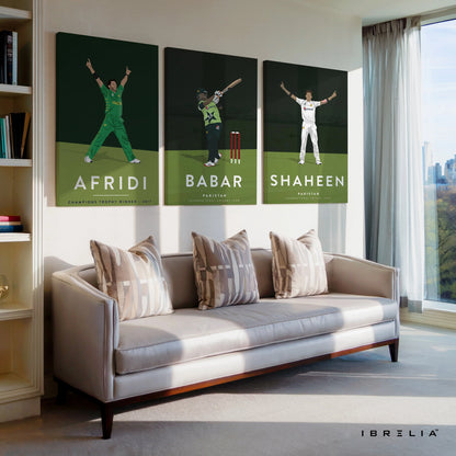 Pakistan Cricket Legends 3 Panel 4K Ultra HD Wall Art in Pakistan | IBRELIA™ IBRELIA